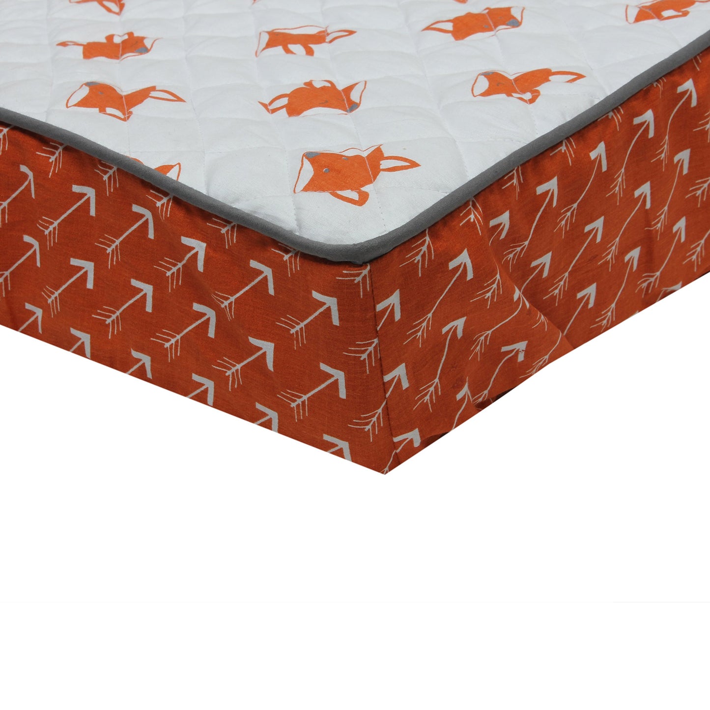 Bacati PFOGCPC1 Playful Foxs Arrows Changing Pad Cover, Orange/Grey
