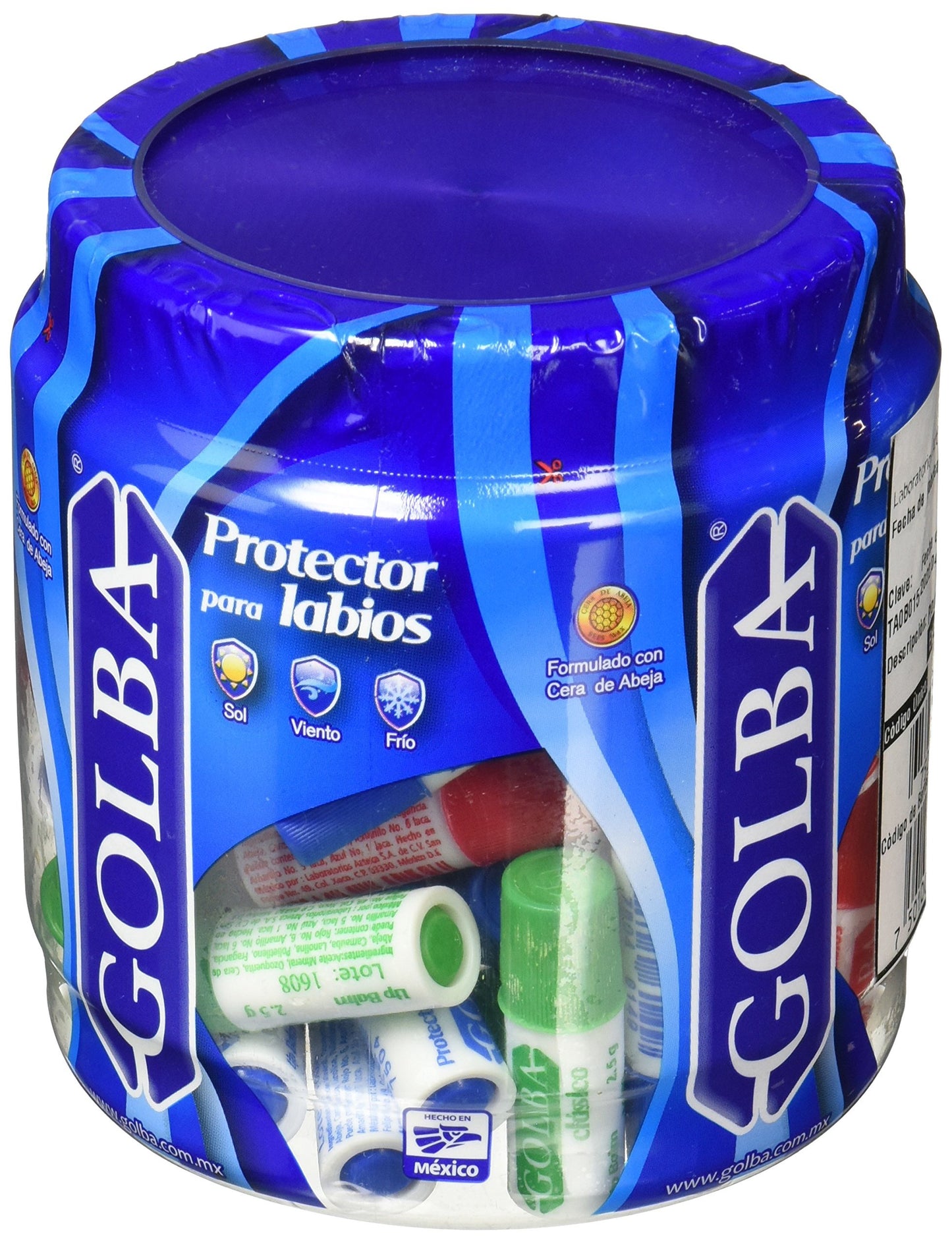 Golba Protector Labial Exhibidor 60 x 2.5 g, 60 unidades
