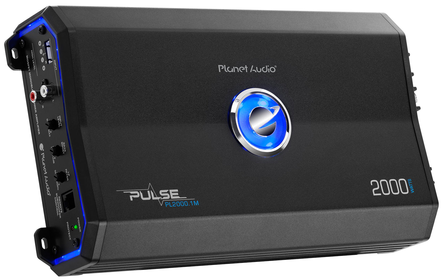 Amplificador Monoblock Planet pl2500.1 Plata Control Remoto 2500 W Clase A/B 2 Ohmios MOSFET para Subwoofer Audio 2000 Watts