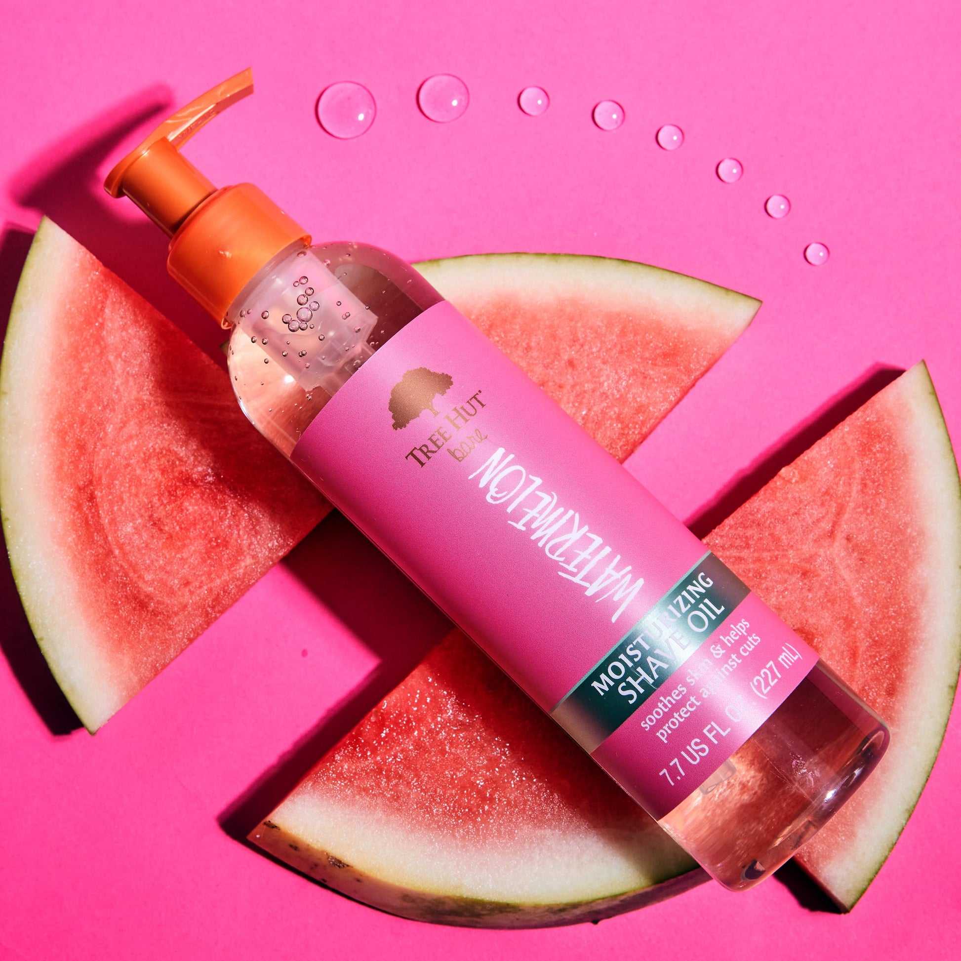TREE HUT, Aceite para Rasurar, Logra una Piel Luminosa, Aroma a Sandía, Evita la Irritación, con Niacinamida y Colágeno Vegano, 227 ml