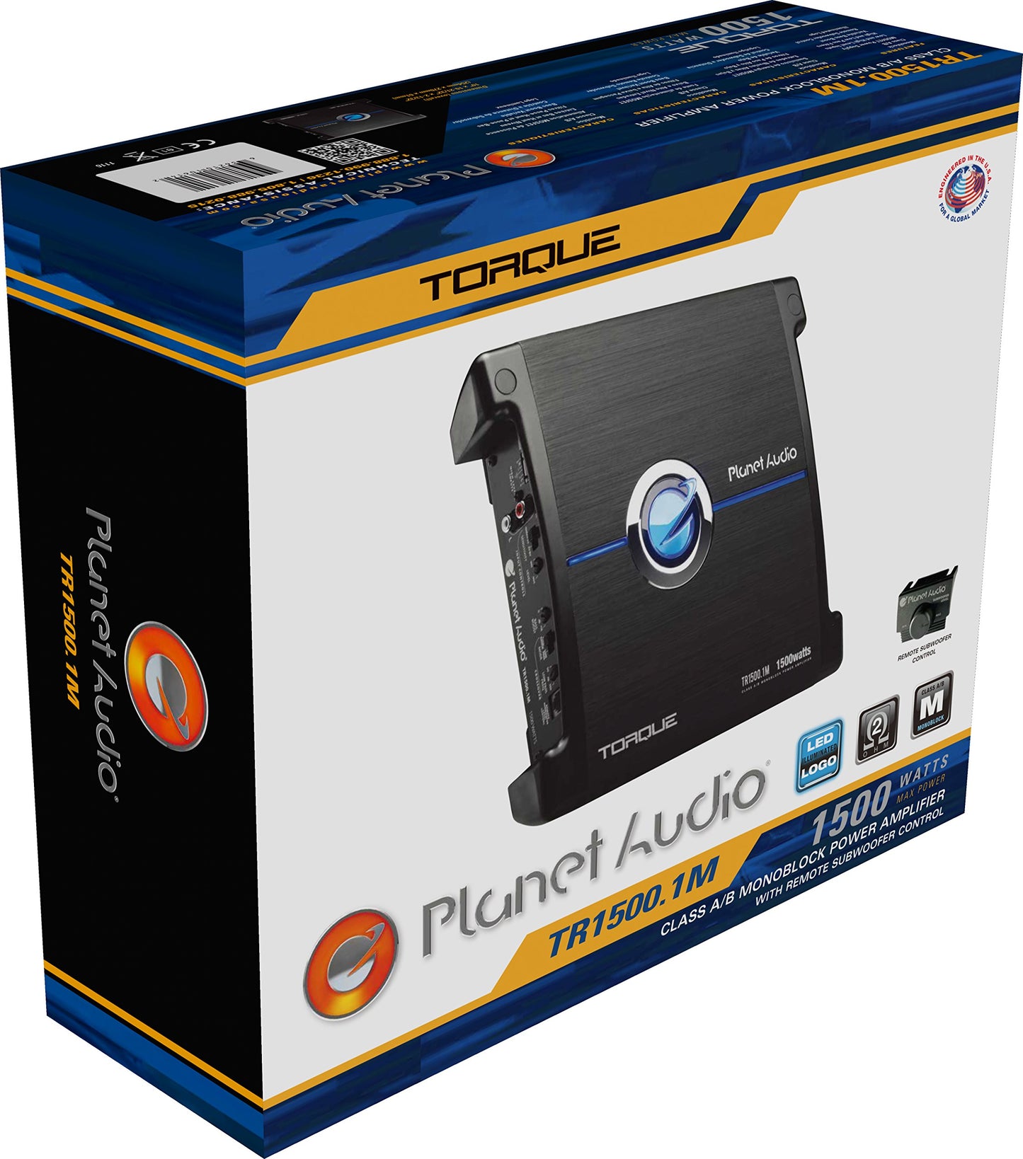 Amplificador de Coche Planet Audio TR1500.1M 1500 W Mosfet Monobloque Clase A/B Estable con Control Remoto de Subwoofer