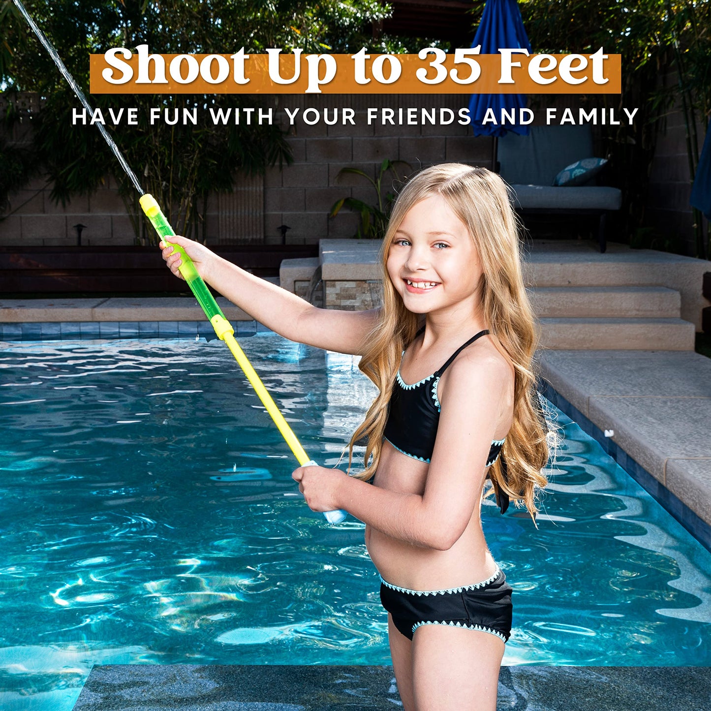 Pistola de Agua JOYIN 18 a Granel Azul 16.5' para Juegos de Verano y Playa