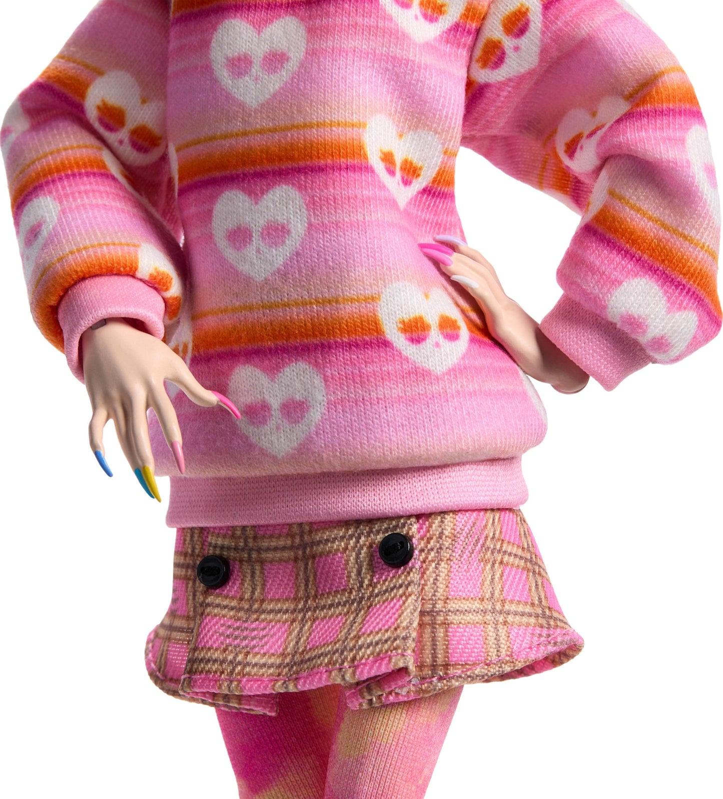 Muñeca Monster High Wednesday en Rosa con Boina y Mochila, Enid Sinclair Coleccionable con Soporte