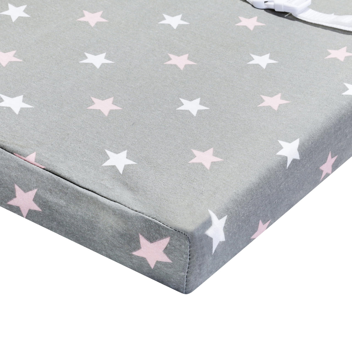 EVERYDAY KIDS Paquete de 2 fundas para cambiador de bebé para niña – Se adapta a la mayoría de cambiadores de mesa; tela de punto de jersey 100% algodón, transpirable, suave cambiador, rosa, búhos morados y rosa, estrellas blancas