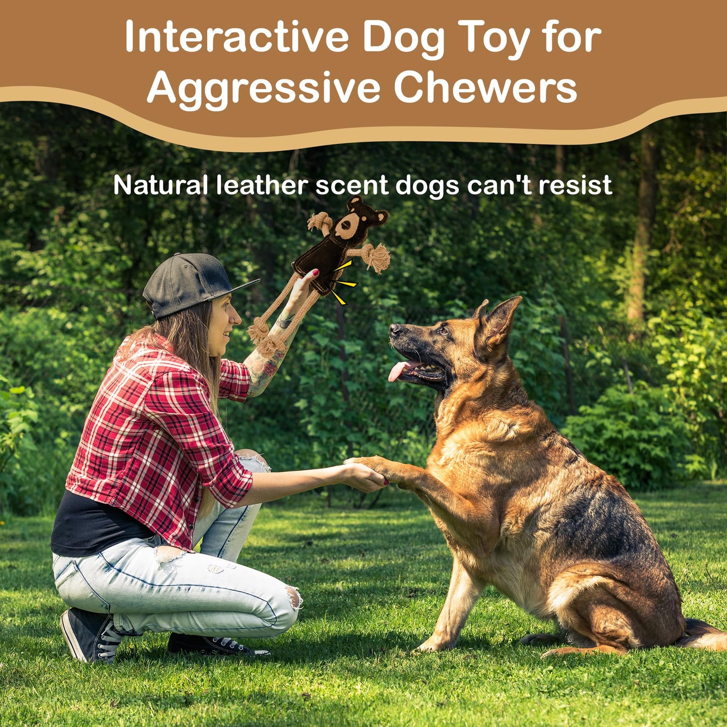 Ethical Pets Dura-Fused - Peluche de Animales del Bosque para Perro, 14 Pulgadas, 1 Pieza, el Estilo Puede Variar