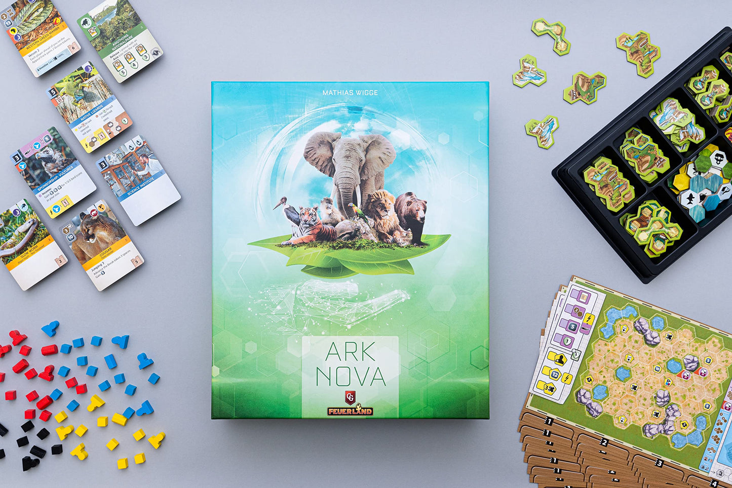 Capstone Games Ark Nova - Juego de Mesa de Estrategia de gestión de Manos, 1-4 Jugadores, Juego de 90 a 150 Minutos