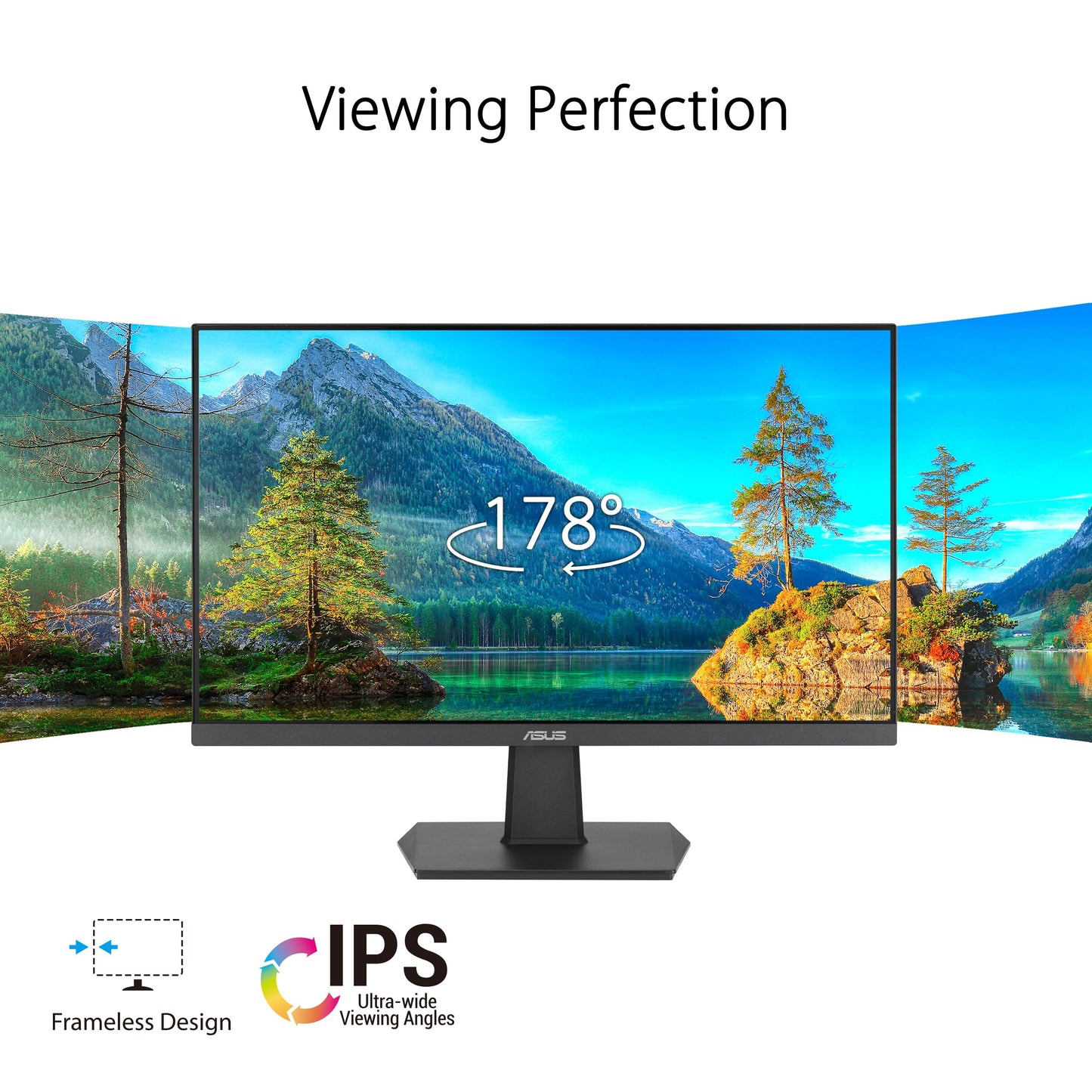 Asus Monitor Eye Care VA27EHF, 27 Pulgadas, IPS, Full HD, sin Marco, 100Hz, Adaptive-Sync, 1ms MPRT, HDMI, Low Blue Light, Flicker Free, Montaje en Pared