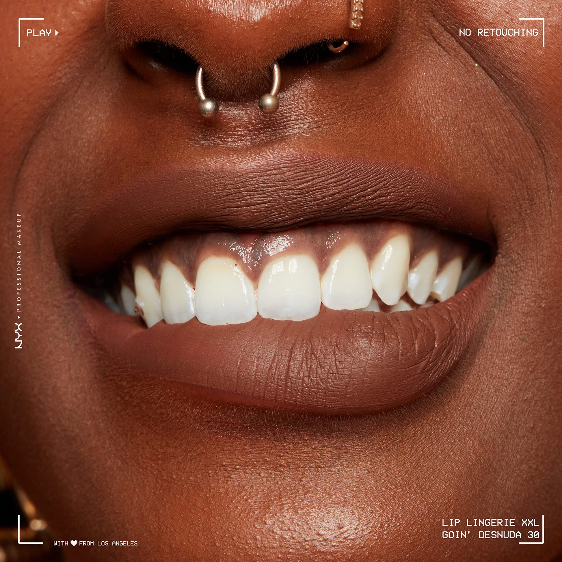 NYX Professional Makeup, Lip Lingerie XXL, Labial Liquido Mate, Tono Goin Desnuda