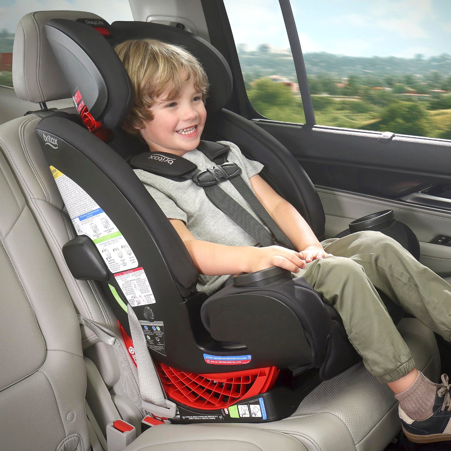 Britax One4Life - Asiento de coche convertible todo en uno, asiento de coche 3 en 1 y asiento elevador con instalación fácil de clic, capacidad extendida de cara trasera y telas transpirables de