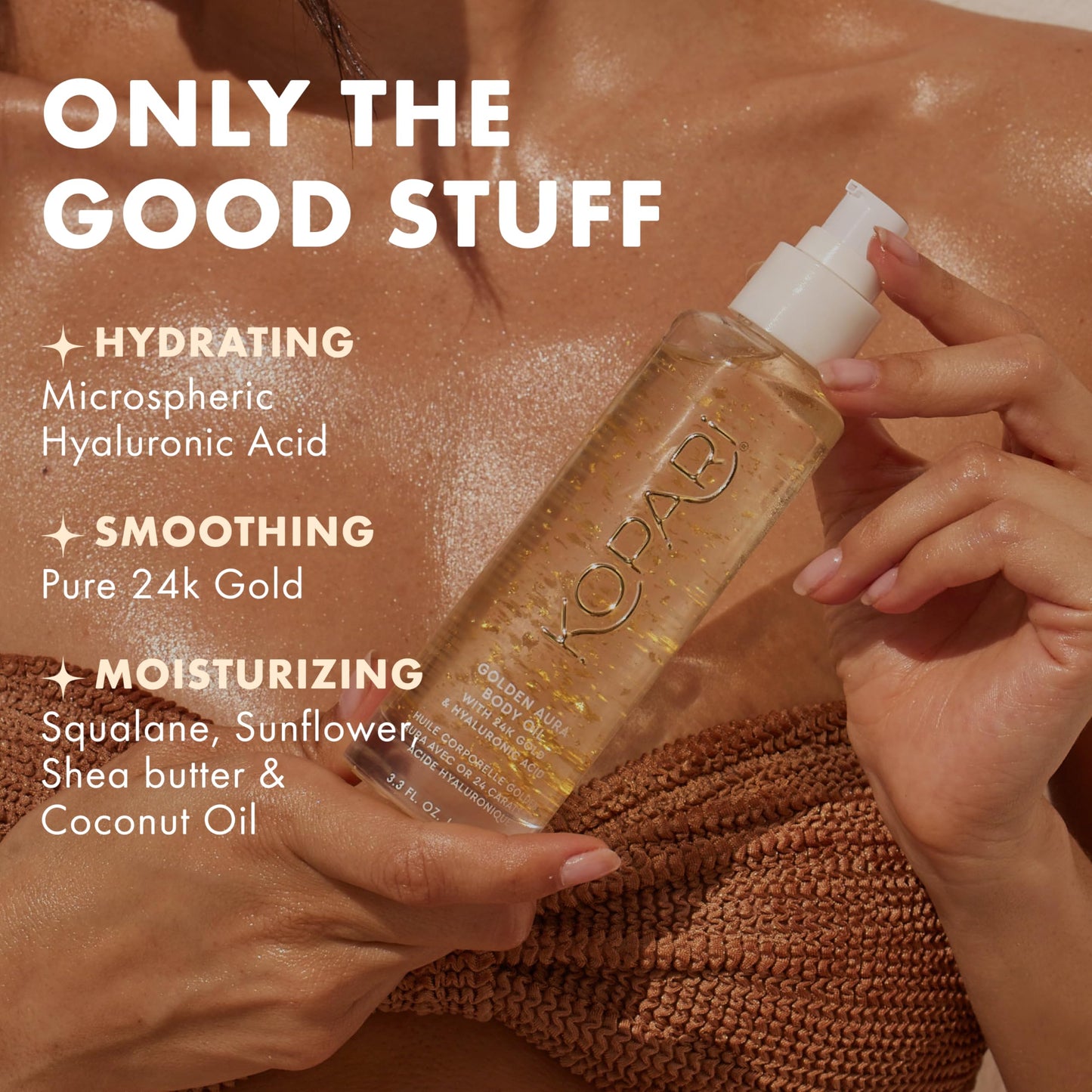 Aceite Corporal Kopari Golden Aura 24 Quilates Hialurónico Hidratante