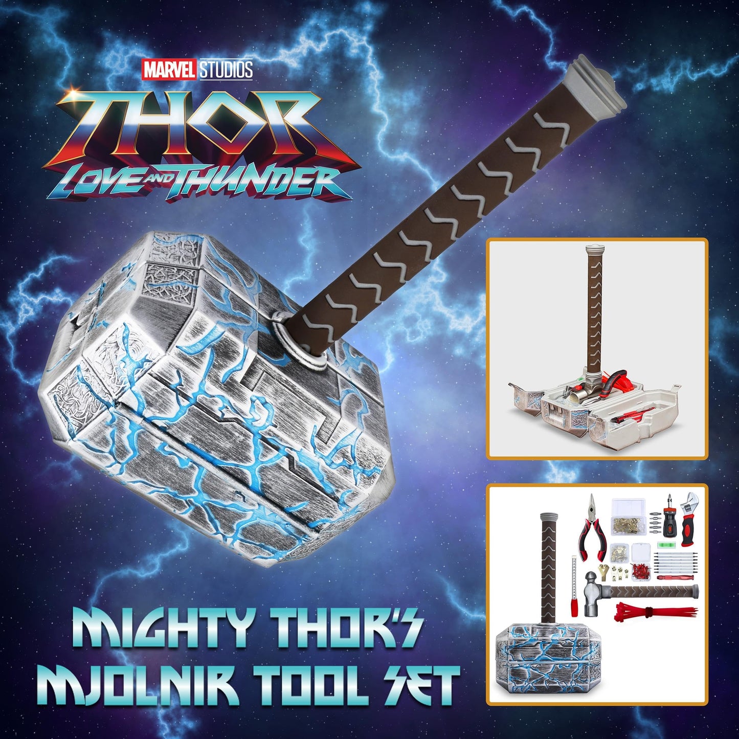 Juego de Herramientas Marvel Mjolnir 91 Piezas Todo en Uno