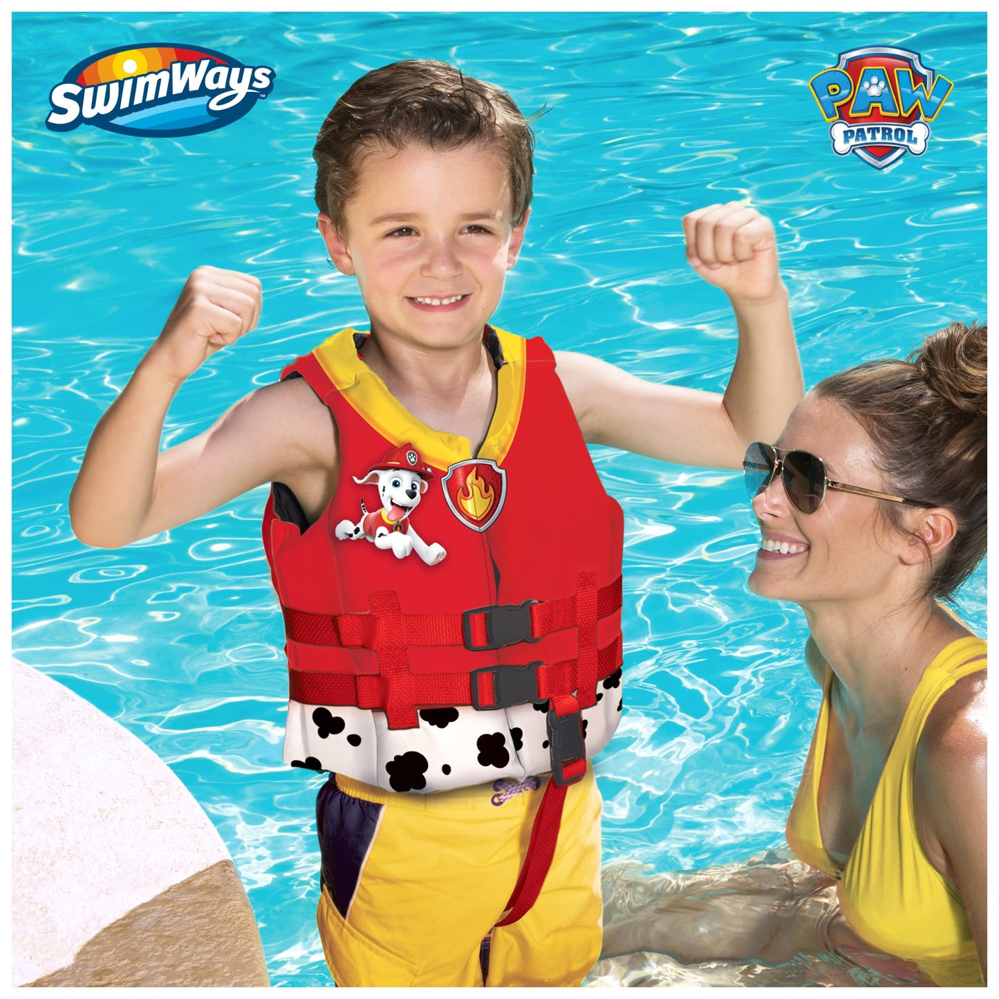 Chaleco de Natación SwimWays Paw Patrol Marshall para Niños 33-55 lbs aprobado por la Guardia Costera de EE. UU.
