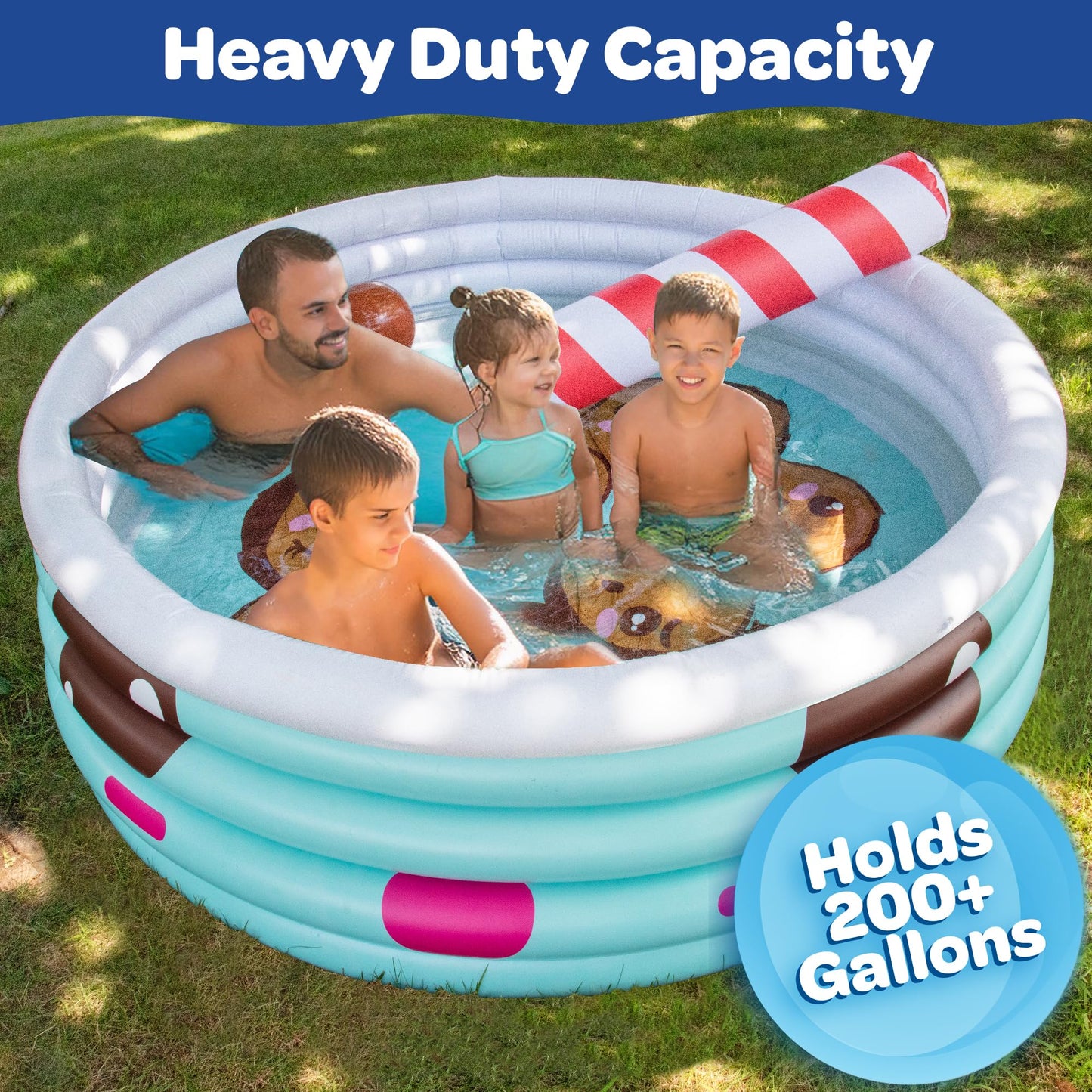Piscina Inflable SCS Direct Azul XL para Niños y Adultos con Diseño Grueso y Duradero