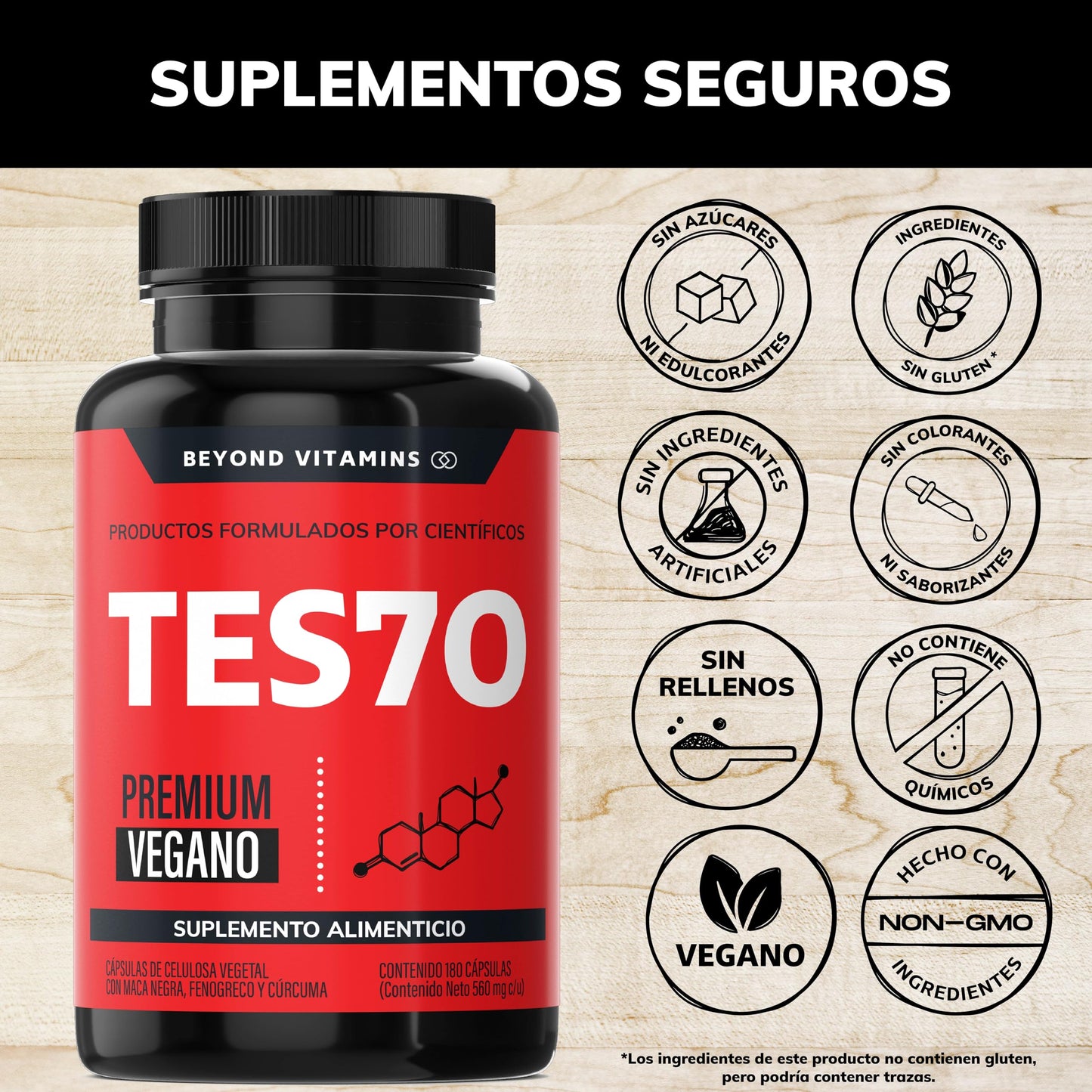 Suplemento Testo Hombres Maca Negra Fenogreco Ingredientes Naturales 180 Cápsulas para Hombre