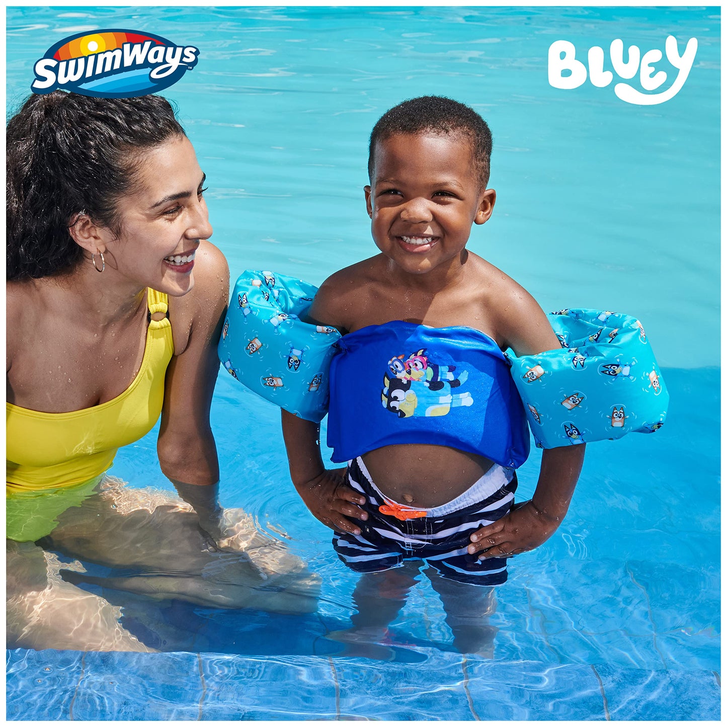 Chaleco Salvavidas SwimWays Azul Aprobado por la Guardia Costera para Niños 33 a 55 Libras