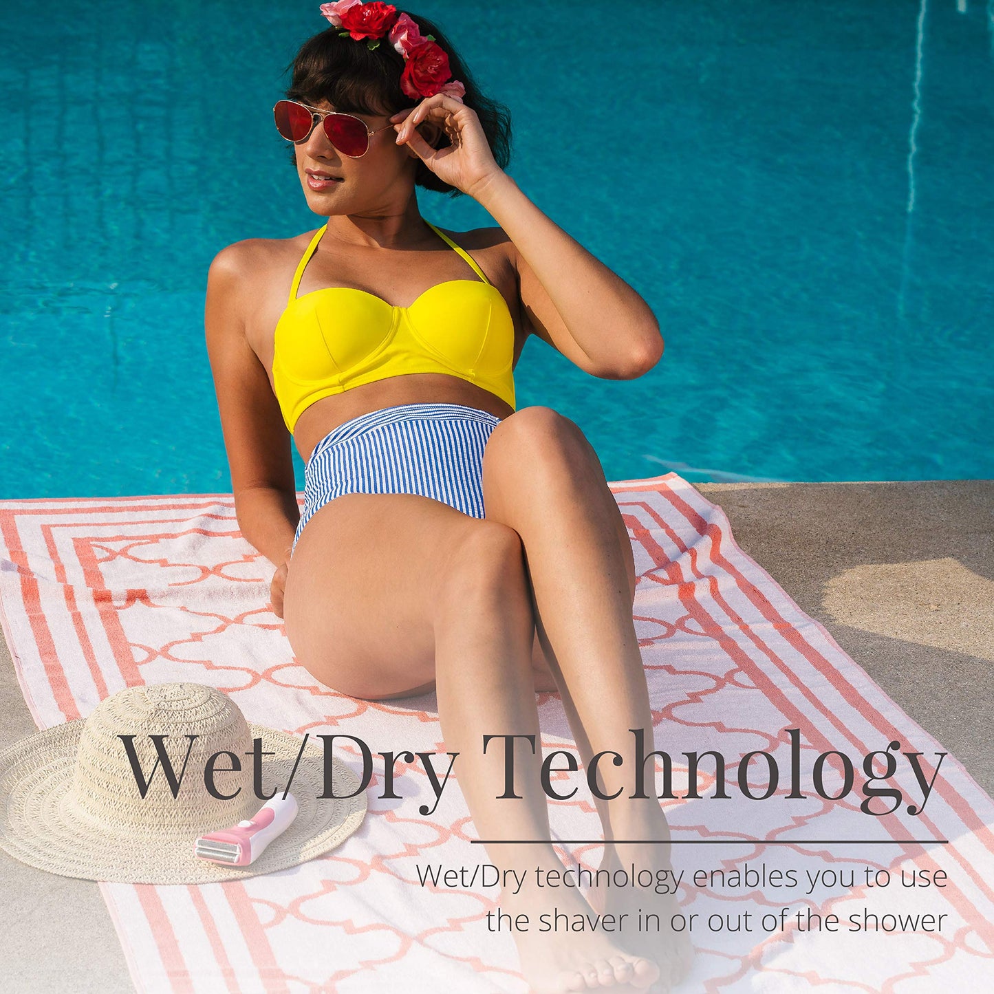 Afeitadora Eléctrica Remington Smooth & Silky Blanca 3 Cuchillas Inalámbrica y Recortadora de Bikini para Mujer
