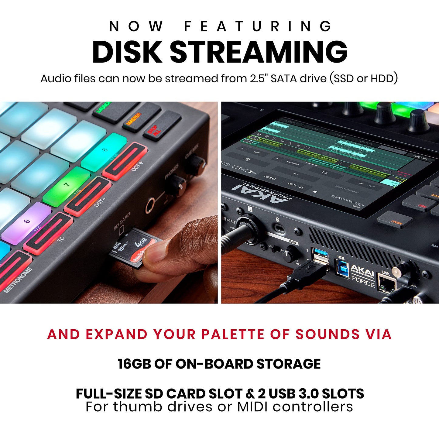 AKAI Professional FORCE – Sistema autónomo de producción musical, secuenciador MIDI, Synth Engines, MPC sampling y lanzamiento de clips estilo Ableton