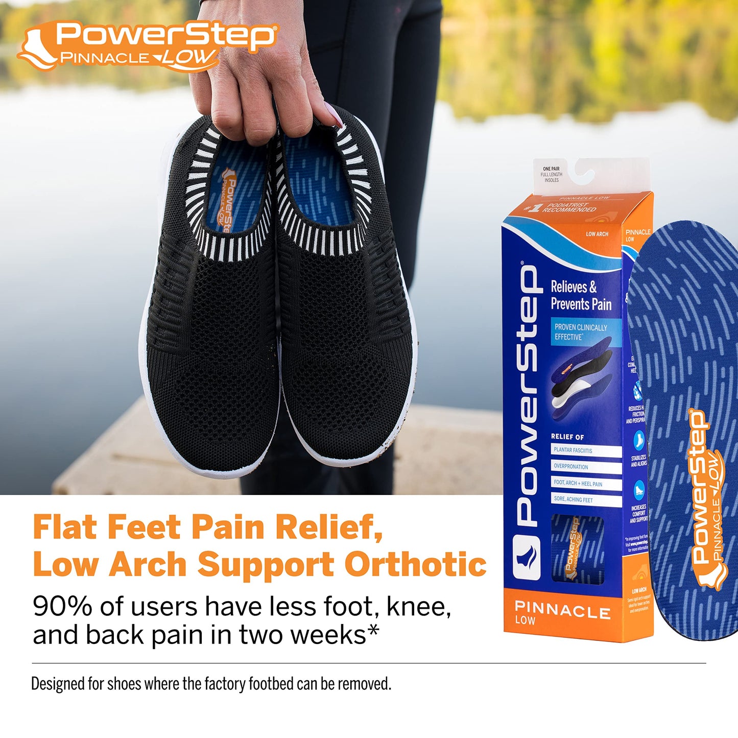 Plantilla Powerstep Pinnacle azul y naranja para hombre