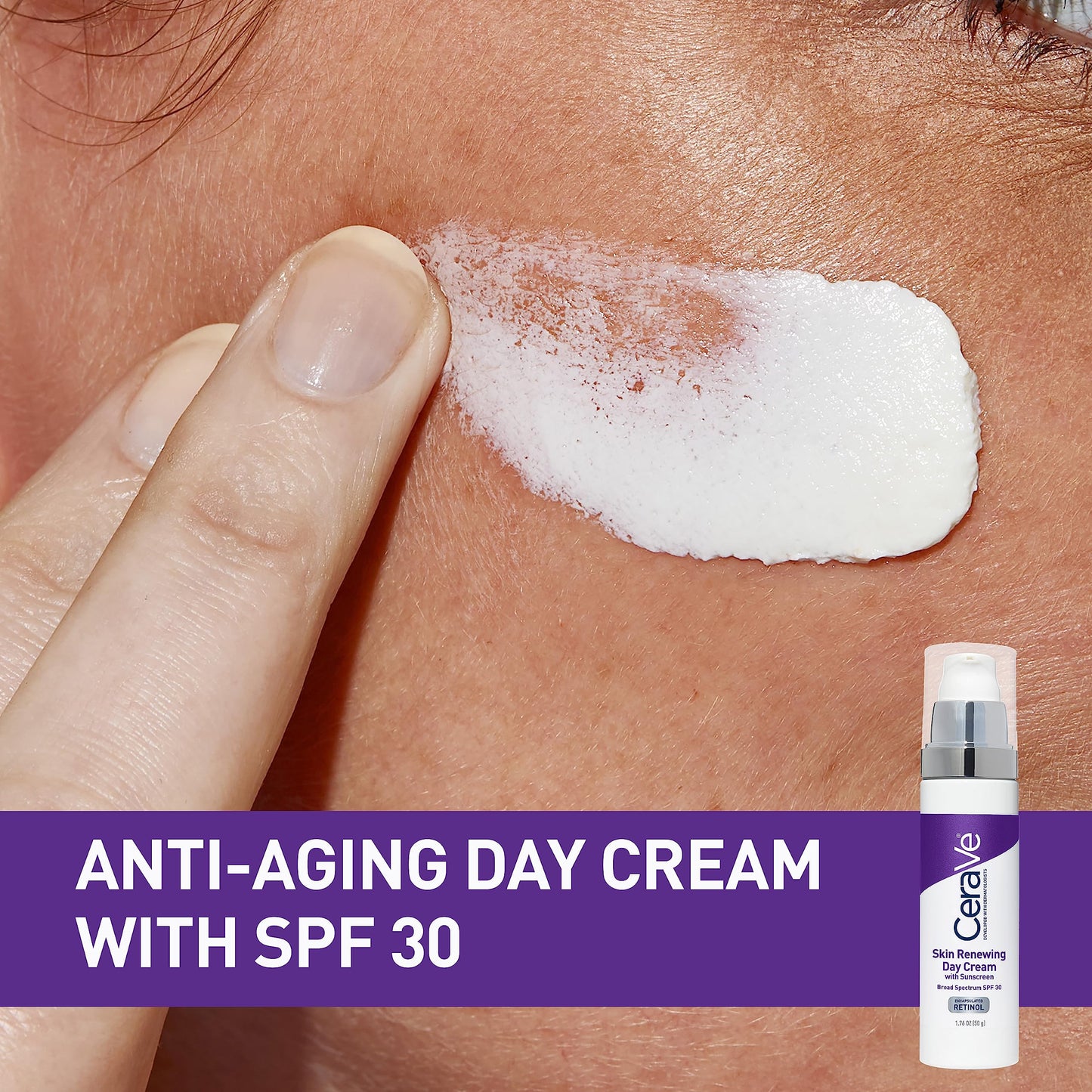 CeraVe Anti Aging Face Cream with SPF | 1.76 Ounce | Anti Wrinkle Retinol Cream and Face Sunscreen | Fragrance Free