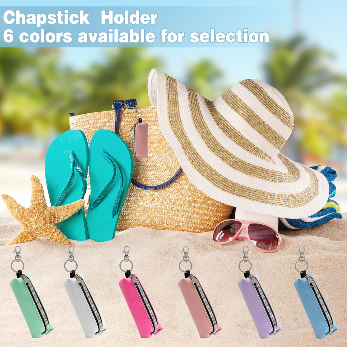 GOCOHHI - Soporte de 6 piezas para bálsamo labial, bolsa portátil para lápiz labial, accesorios de viaje, regalo ideal para mujeres, Color sólido, 1.37 * 1.37 * 4.52 inch, Bolsa
