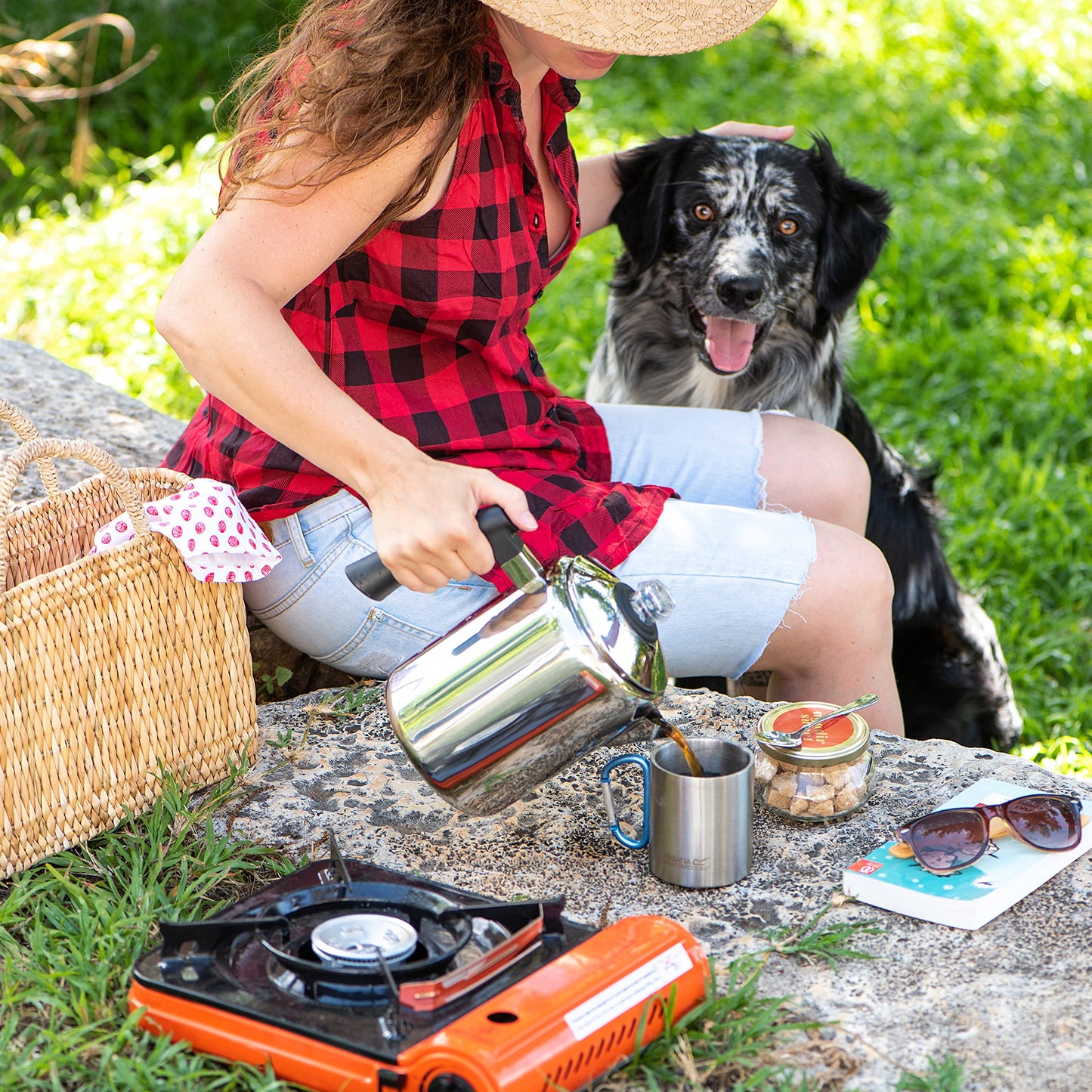 Mixpresso - Cafetera percoladora de acero inoxidable, excelente para camping, cafetera de 5 a 8 tazas