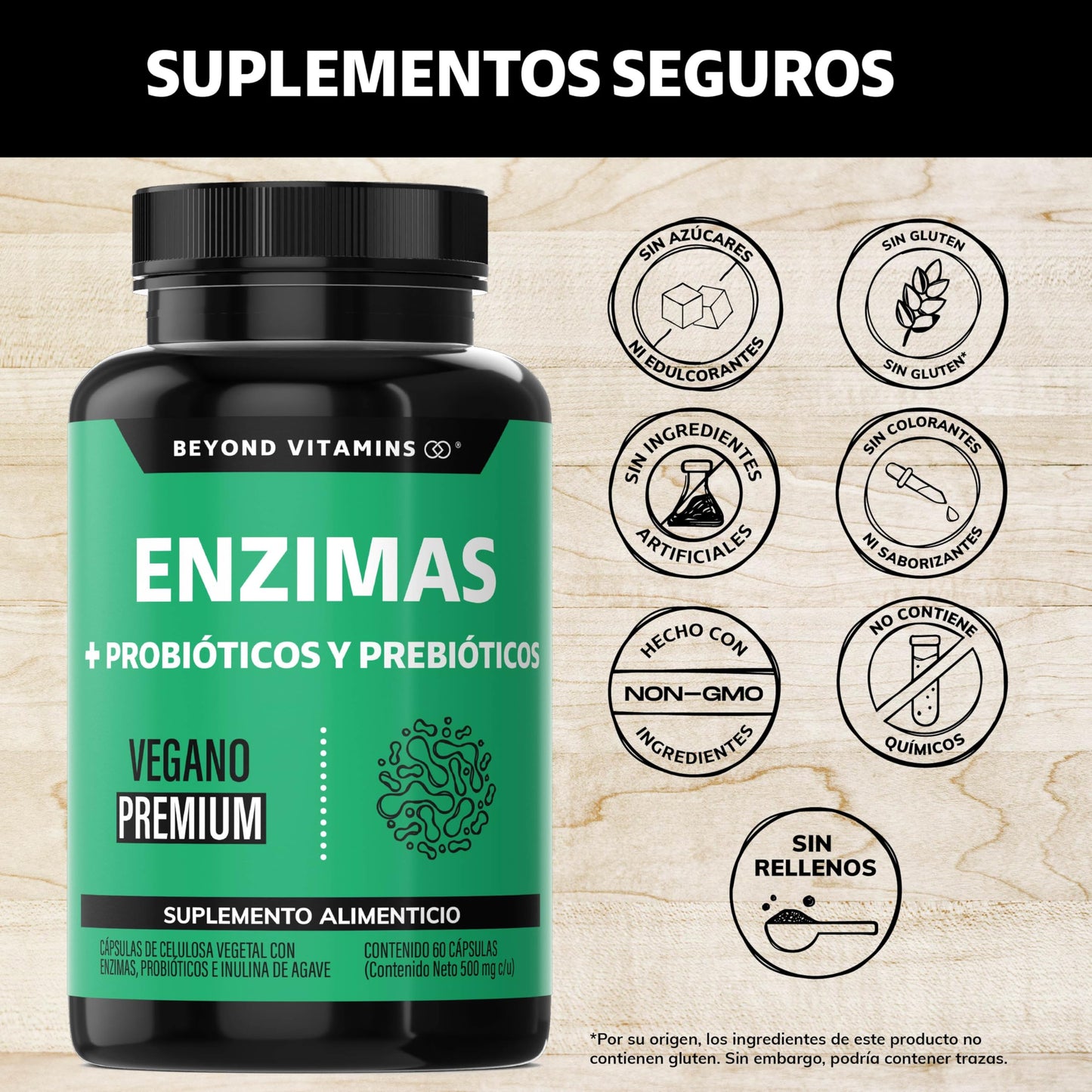 Enzimas Digestivas y Probióticos Lactobacillus acidophilus 60 Cápsulas