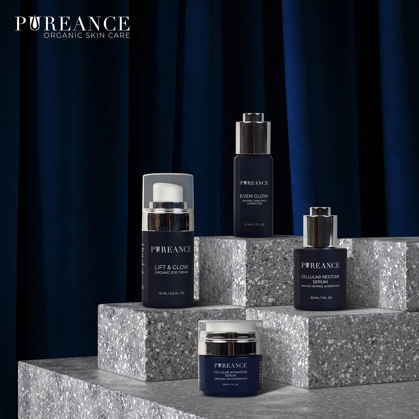 PUREANCE Suero Hidratante Orgánico Para La Cara - El Hongo Tremella Estimula El Colágeno Y El Crecimiento Celular, El Suero De Ácido Hialurónico Mejora La Humedad Y Nutre La Piel