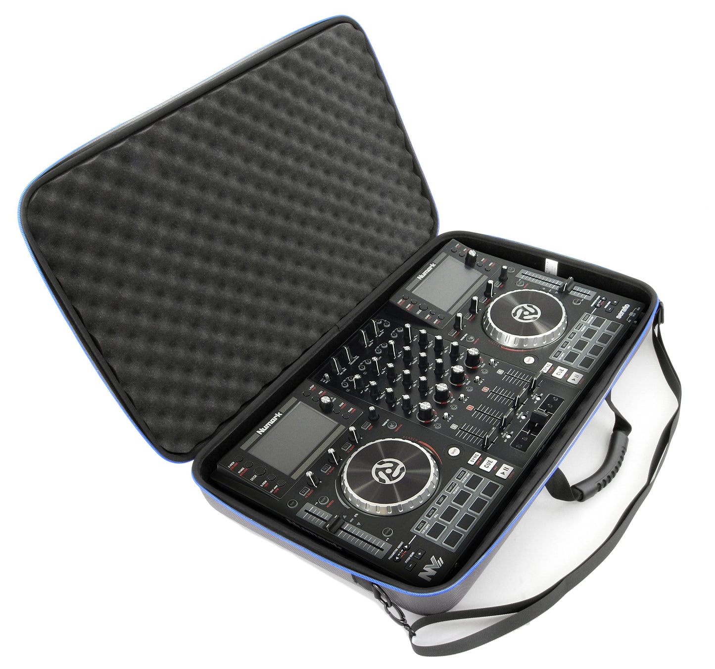 CASEMATIX Funda de viaje compatible con Numark Mixstream Pro Plus, Mixstream Pro Go no empotrado DJ Controller, Numark NV2 Serato Mixers y más, incluye funda de transporte solo con correa para el