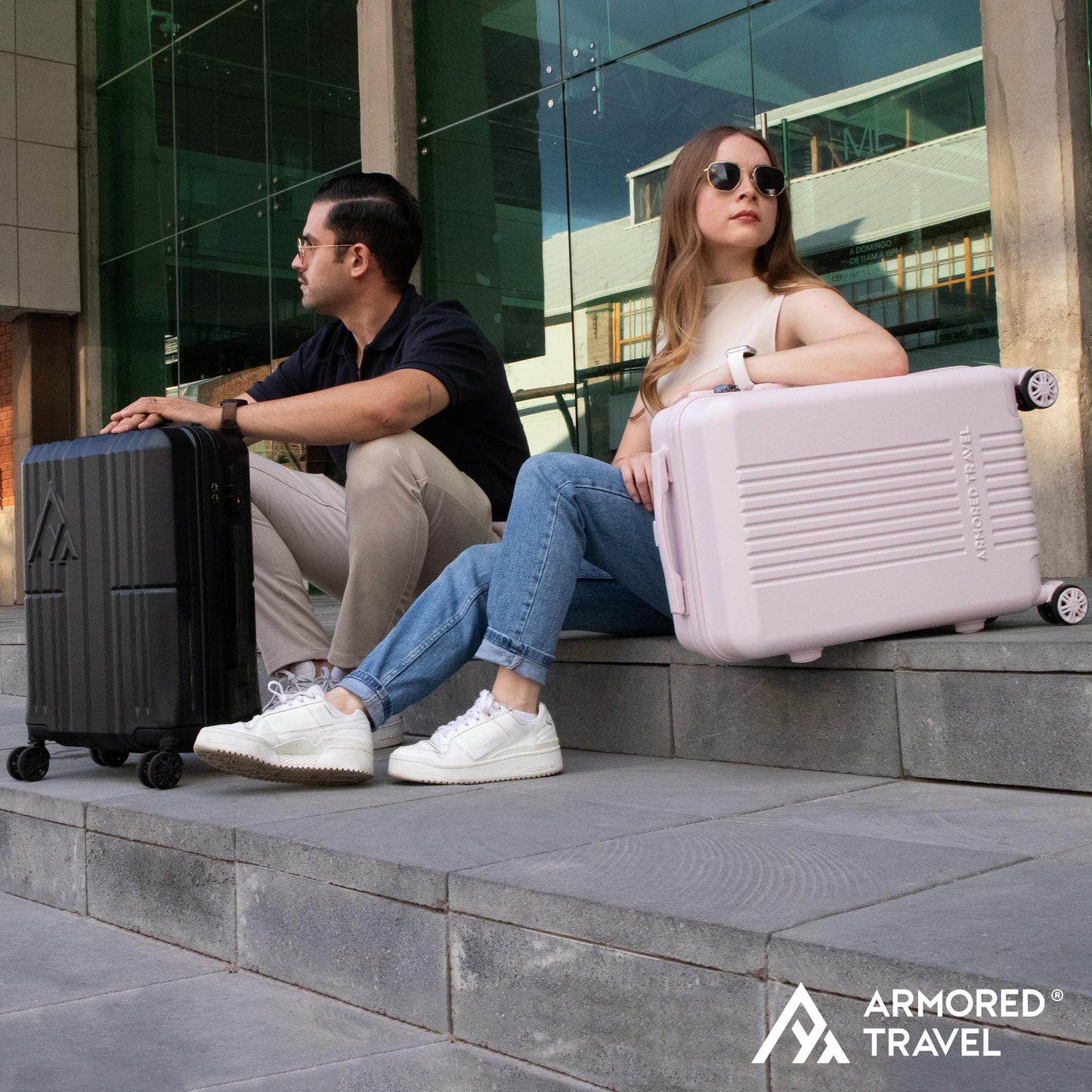 Maleta De Viaje Carry On 20" de Mano Cabina 10kg Rígida Doble Refuerzo Con * TSA Lock * Luggage suitcase Armored Travel (Negro)
