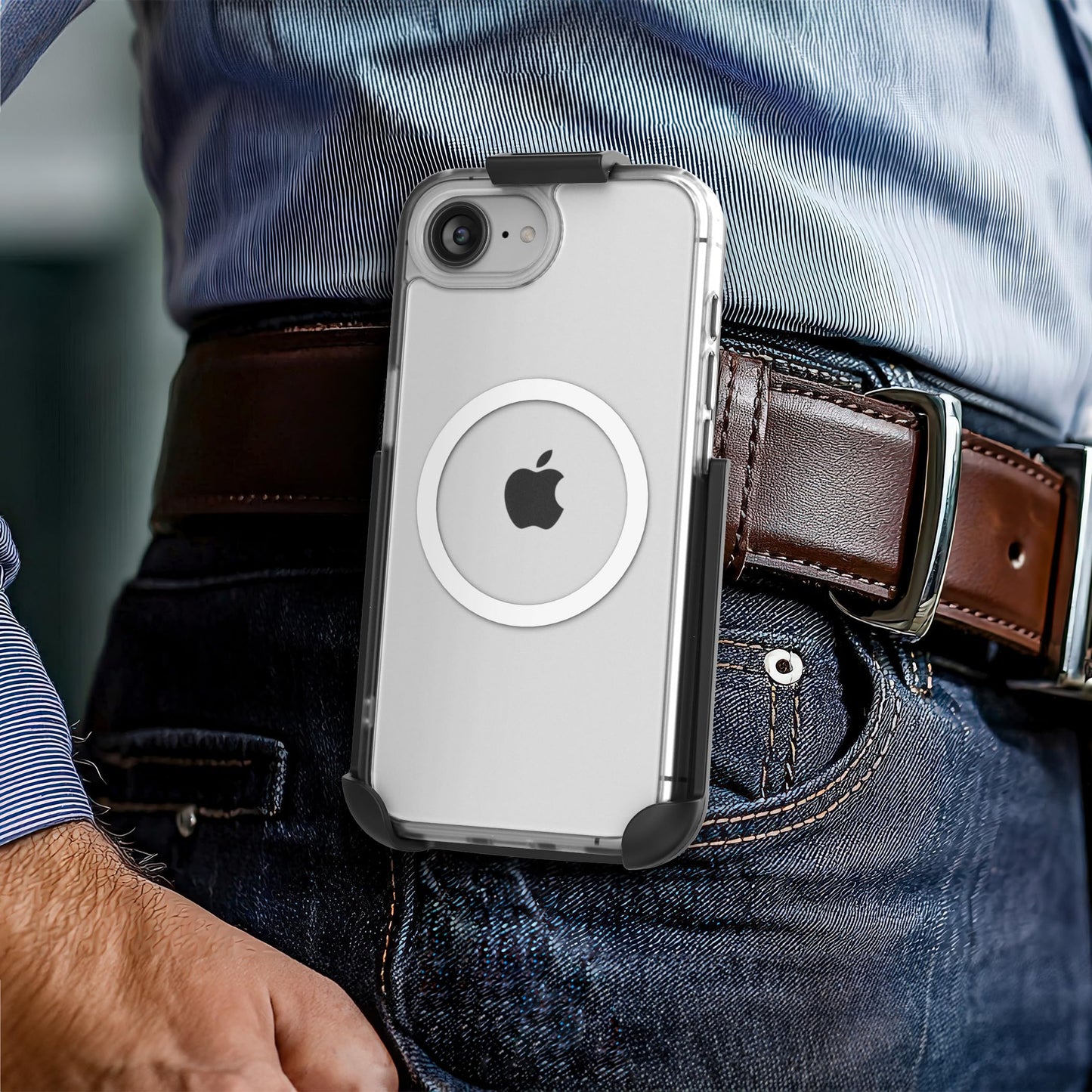 Funda Magnética Encased Transparente Anti-Amarillo y Antigolpes para iPhone 16e Compatible con MagSafe