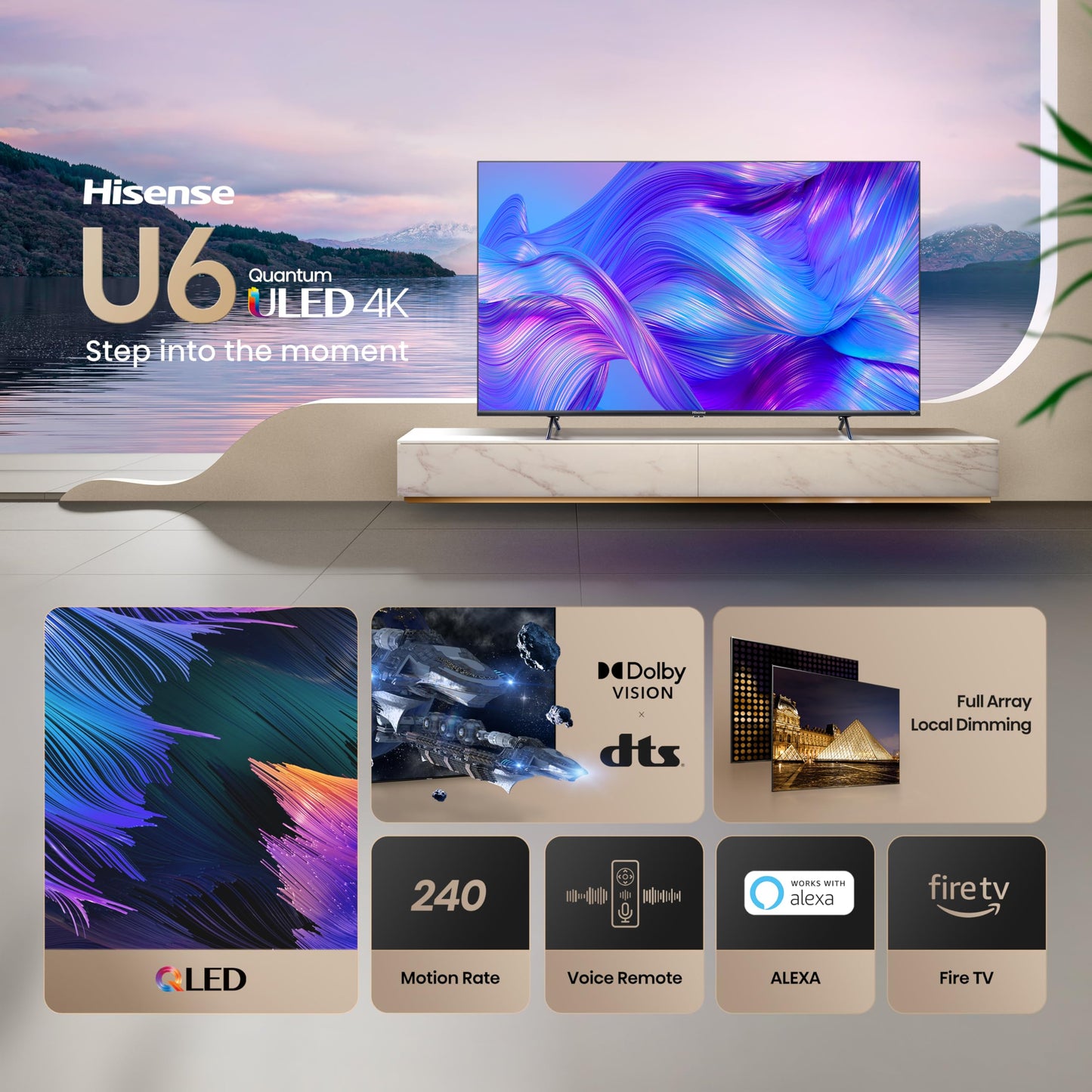 HISENSE Pantalla DE 50" 4K QLED Smart Marca