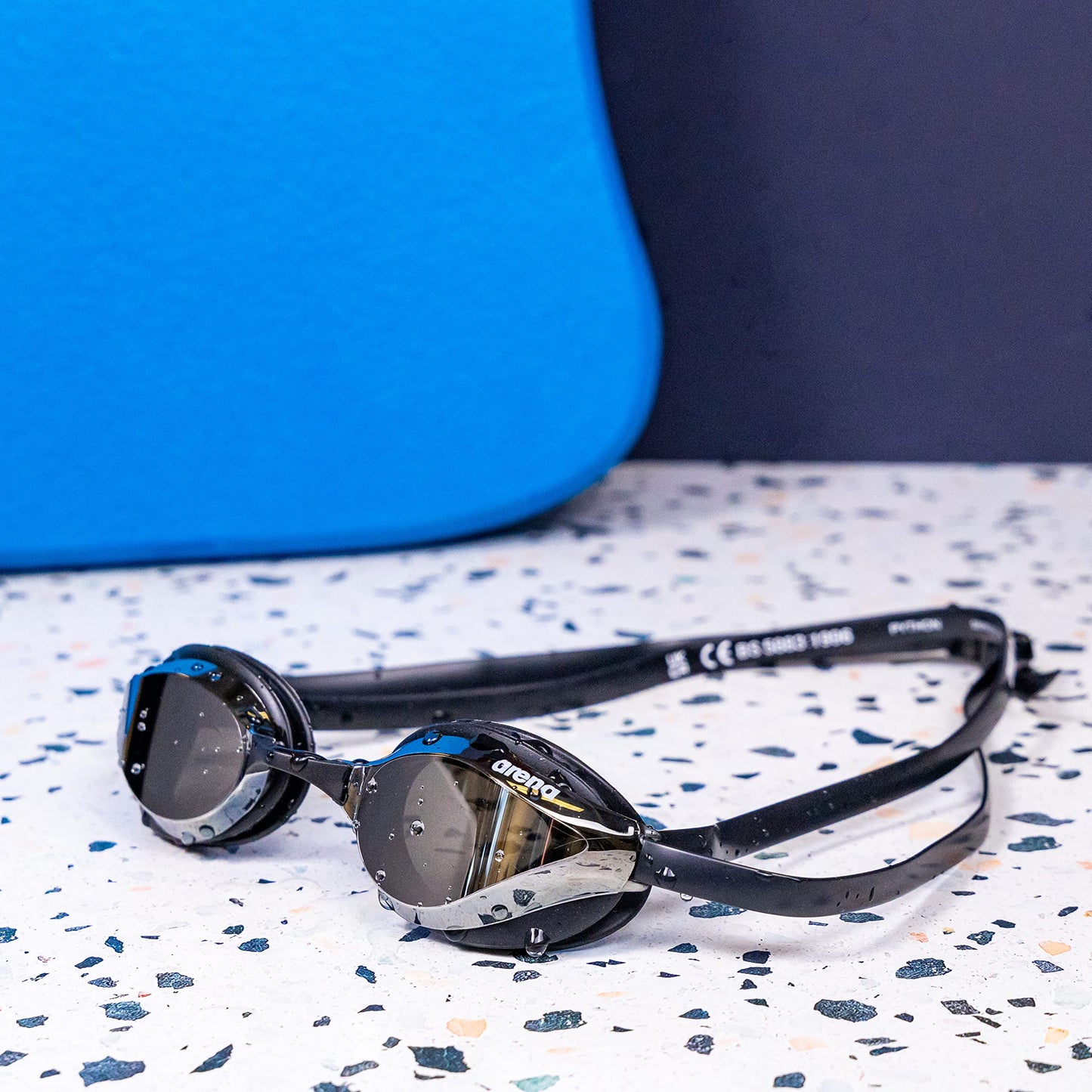Arena Goggles Natación Python Mirror única, Negro/ Plata