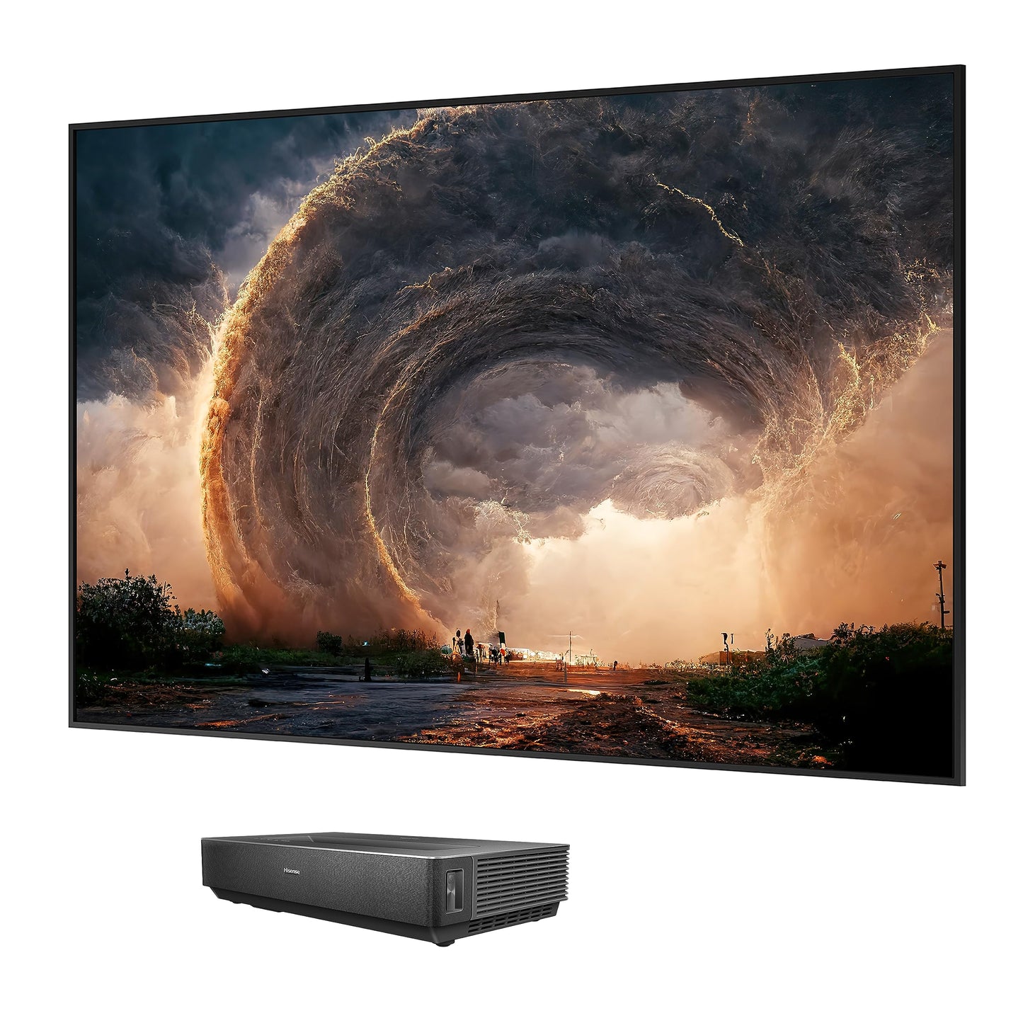 Hisense Laser 4K 100L5H Google TV. Proyector Smart de Tiro ultracorto + Pantalla de 100'' con tecnología ALR