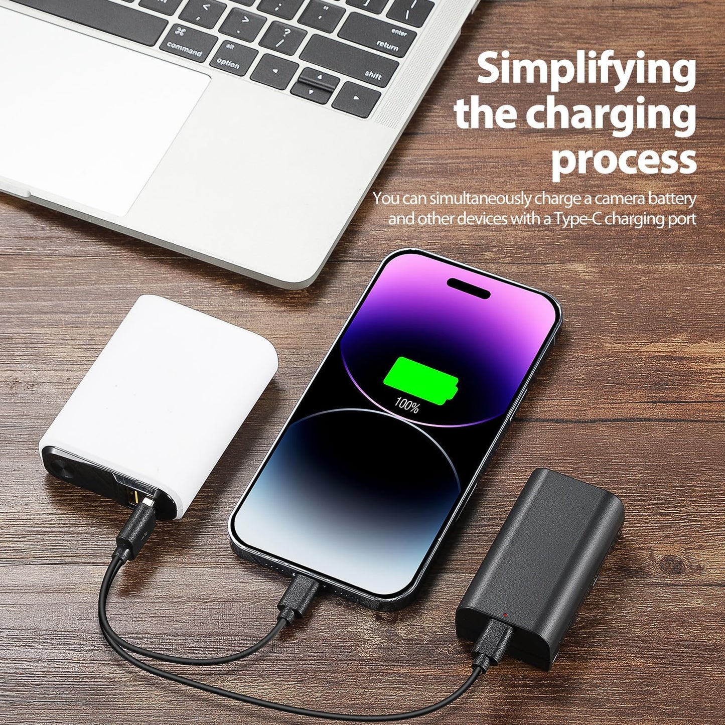 Baterías de Repuesto ENEOGN NP-F550 USB-C con Carga Directa de 2900mAh (Paquete Doble) para NP-F550, Compatible con Sony NP F970, F960, F770, F750, F570, F530, F330, CCD-SC55, TR516, TR716, TR818