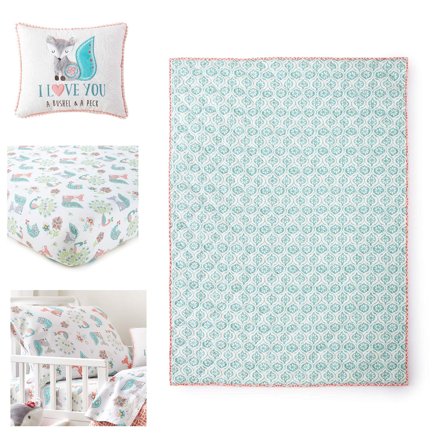 Levtex Home Kids Fiona Fox 5 Piece Toddler Bedding Set, Multicolor