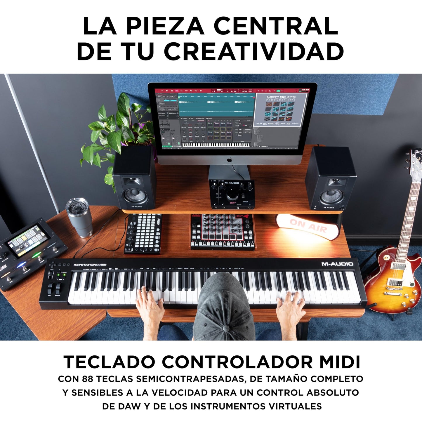 M-Audio Keystation 88 MK3 - Controlador MIDI USB con teclado de 88 teclas semipesadas para manejar sintetizadores virtuales y parámetros de DAW