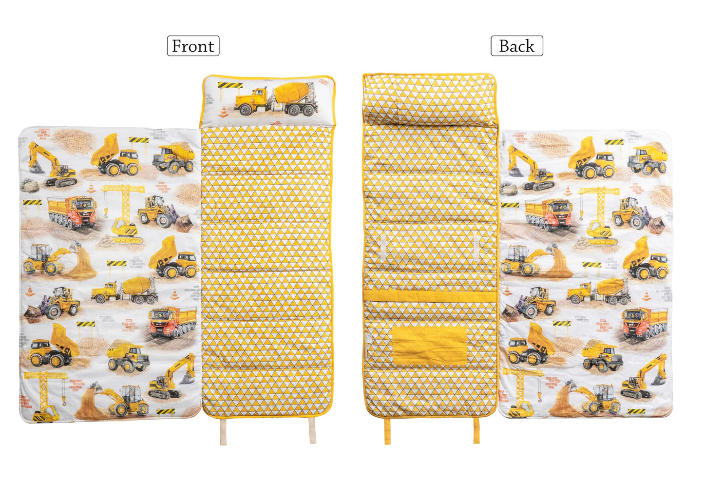 Maison d' Hermine - Tapete de siesta con almohada y manta reutilizables de 55 x 27 x 1.5 pulgadas, para niños y niñas, tapete de dormir con correas de transporte, tela de algodón y relleno de
