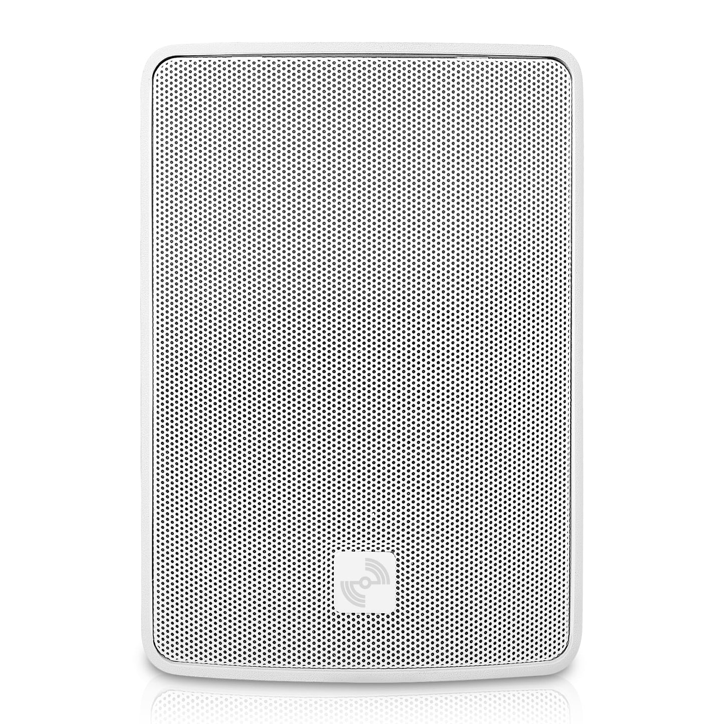 Sound Town - Par de altavoces de montaje en superficie resistente a la intemperie de 4.5 pulgadas, interiores y exteriores, 70 V/100 V/8 ohm, para instalación doméstica y comercial, blanco (TARVOS-4