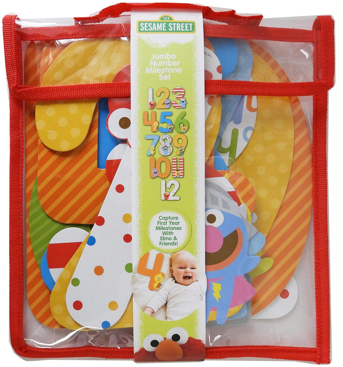 Set de Números Primer Año Sesame Street Personajes Elmo Cookie Monster Big Bird Bert Ernie Jumbo Bebé Unisex