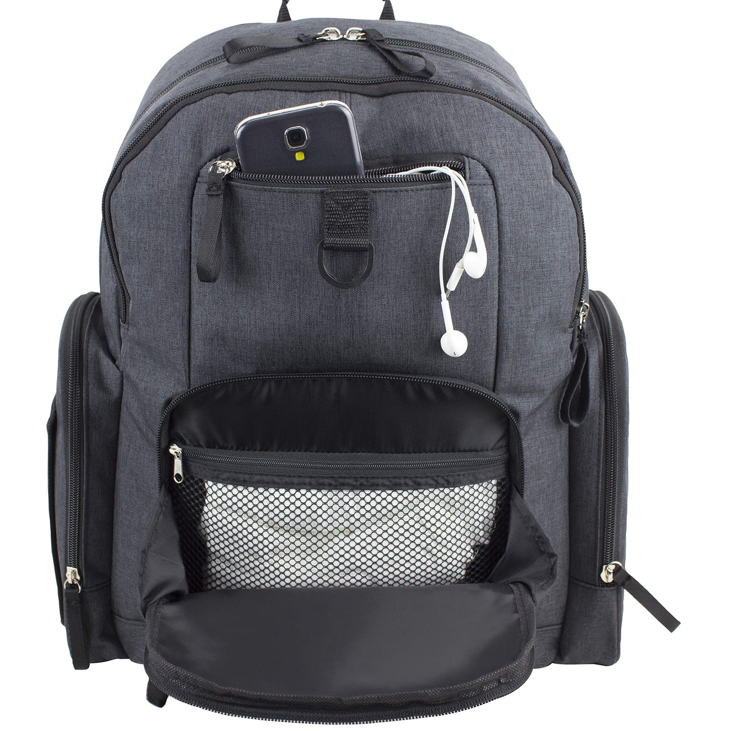 BODHI Baby mochila multifuncional para pañales con cambiador extraíble, unisex, para mamás y papás, Negro (Black Chambray)