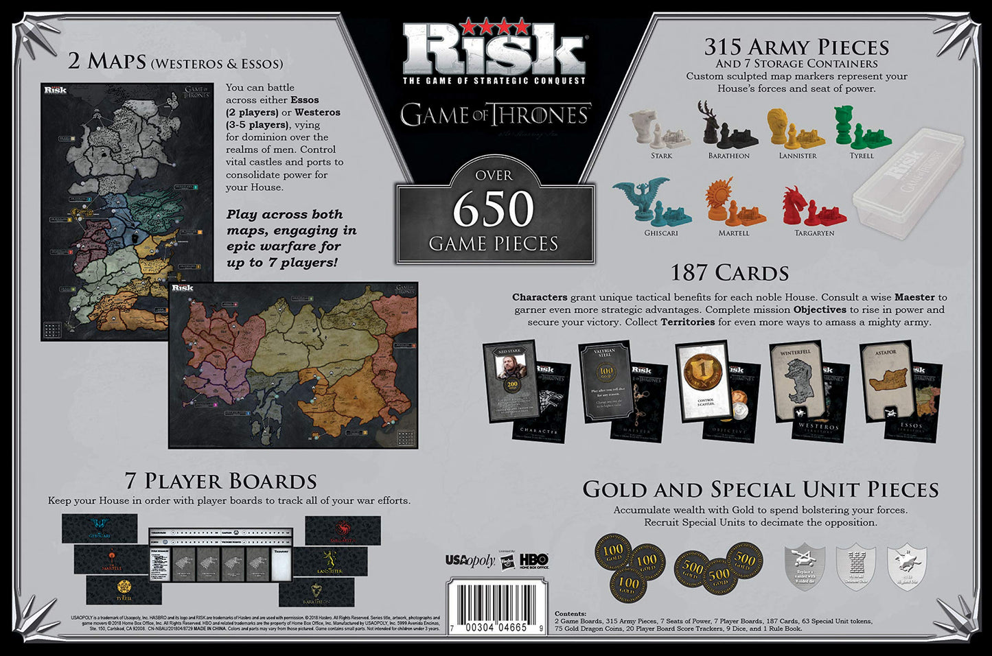 USAopoly Juego de mesa Risk: Game of Thrones