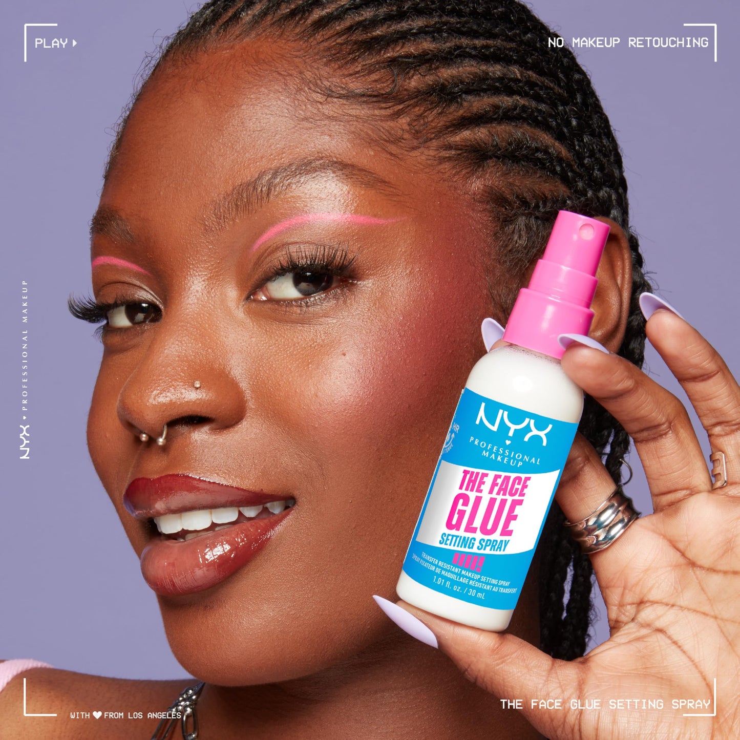 NYX PROFESSIONAL MAKEUP FACE GLUE SPRAY FIJADOR DE MAQUILLAJE (TRANSPARENTE)