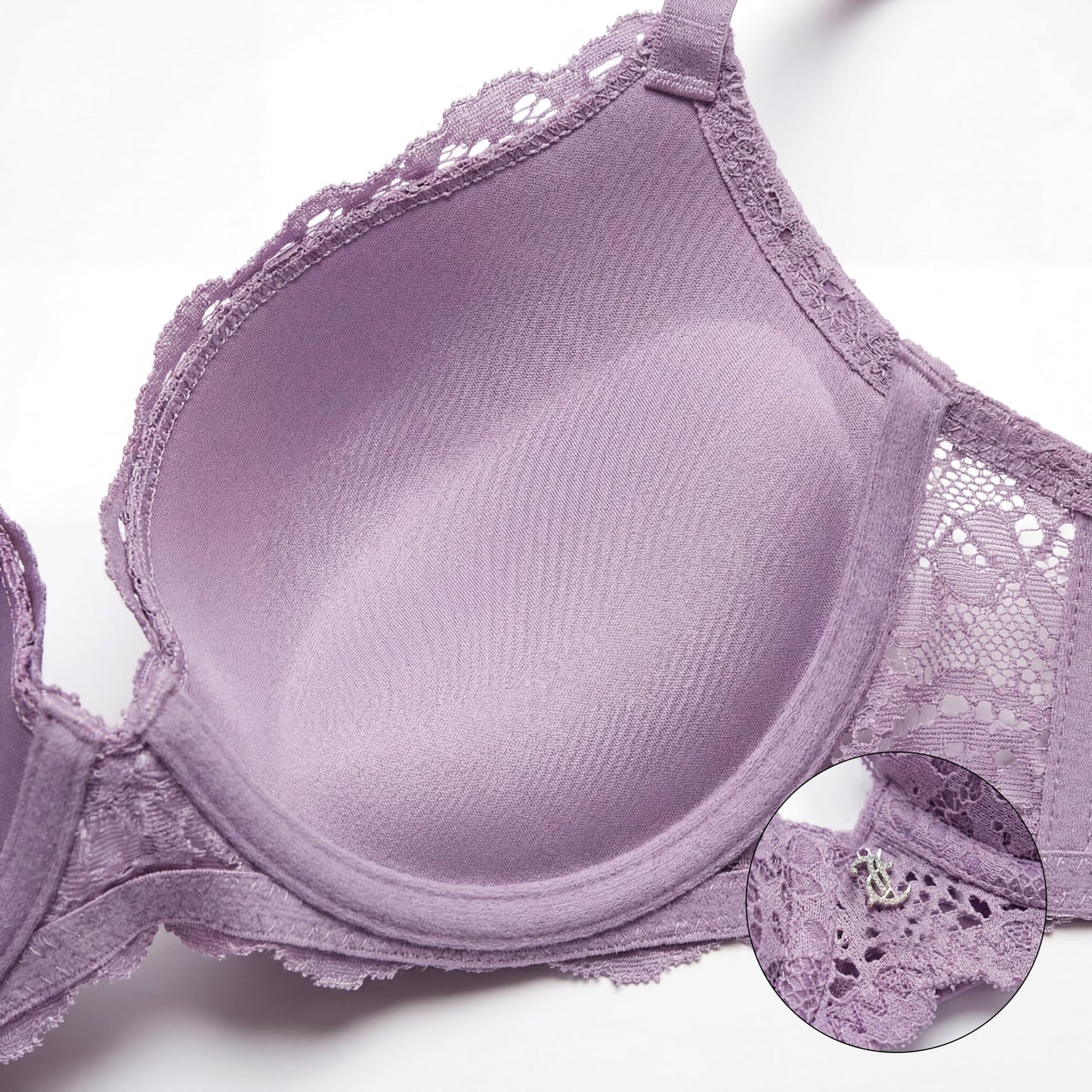 Juicy Couture Conjunto de 3 sujetadores de encaje con efecto push-up extremo para mujer (rosa flamenco/rosa/negro, talla 38C)