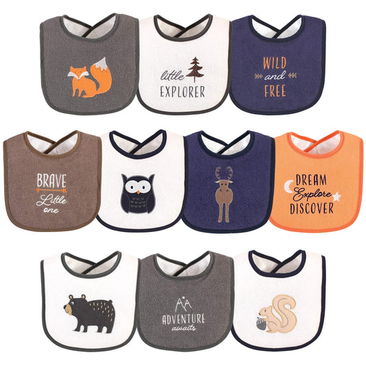 Baberos Hudson Baby Bosque Algodón Rizo Relleno Fibra para Niños Talla Única