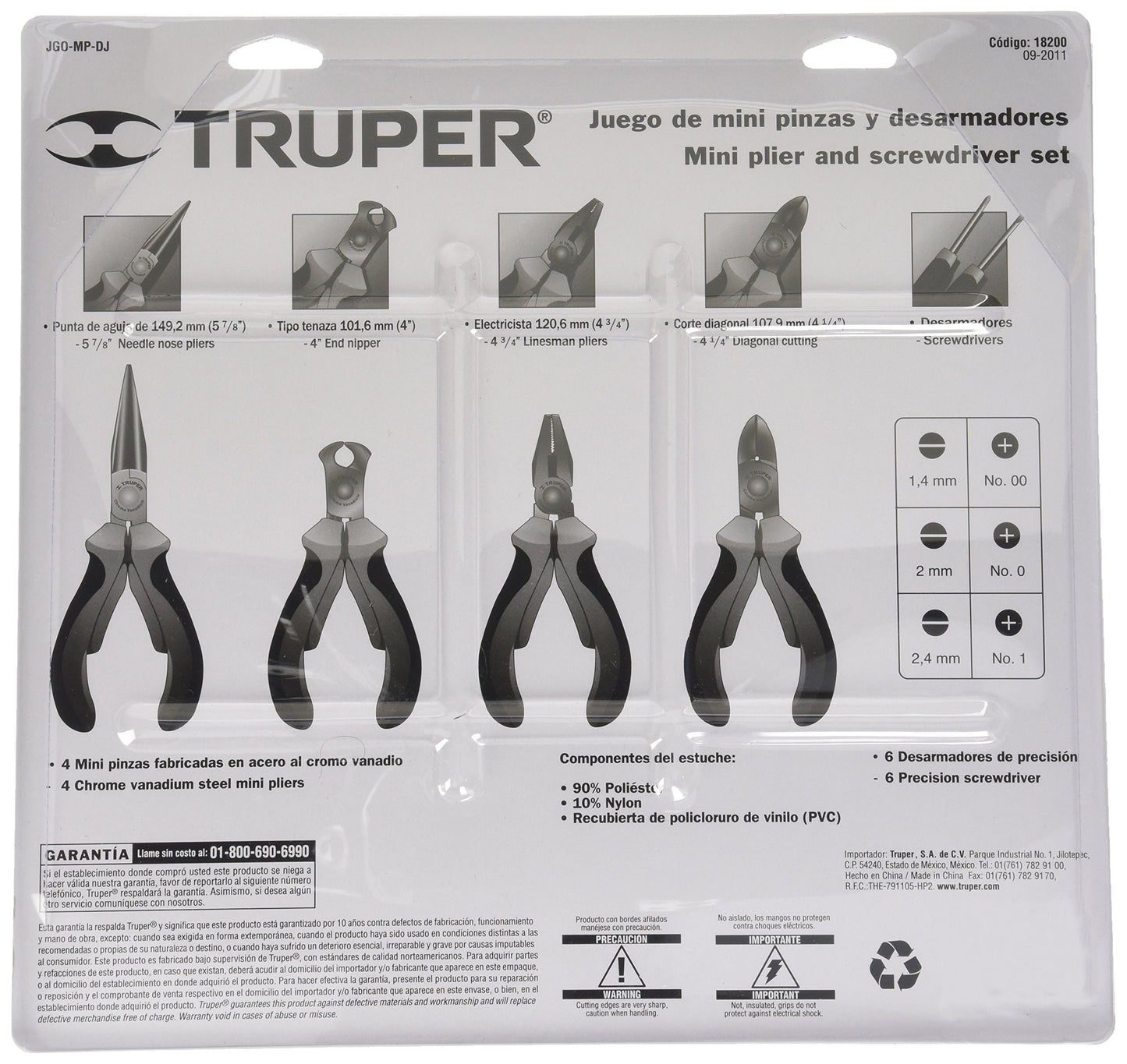 Juego de Herramientas Truper Negro Con Mango Comfort