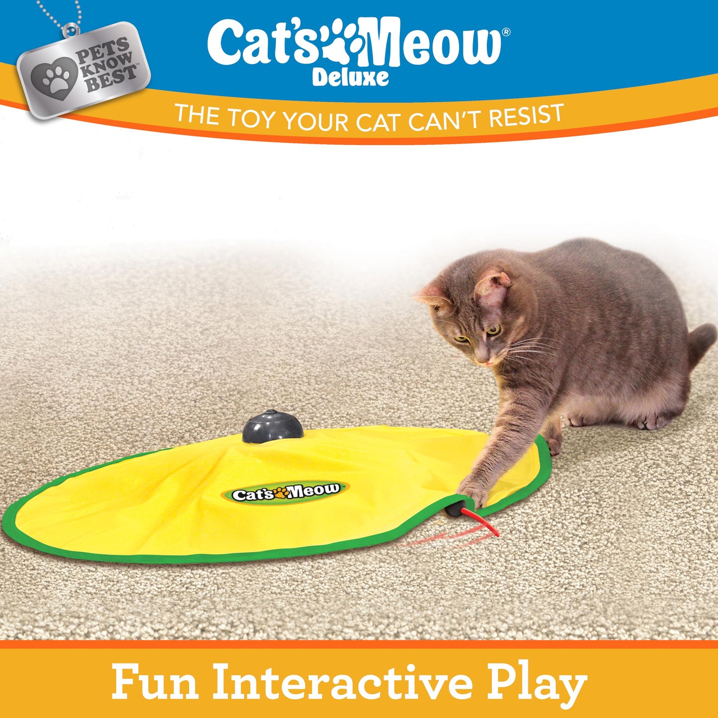 Cat's Meow - Juguete motorizado para Gato, Apagado automático de 30 Minutos, 3 ajustes de Velocidad, el Juguete Que tu Gato no Puede Resistir