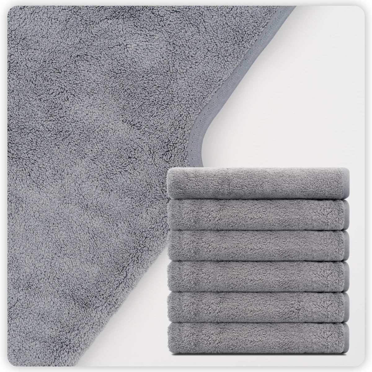 mayoken® 12 toallas faciales de microfibra en forma de U para esteticistas, toallas de spa ultra suaves y absorbentes para masaje, vapor facial y cuidado de la piel (gris)
