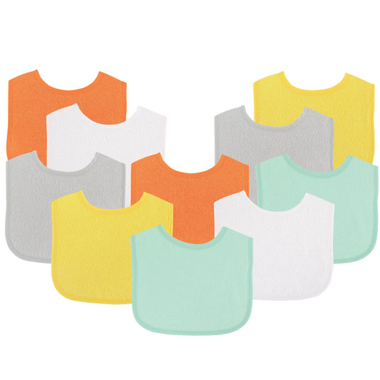 Baberos Luvable Friends Liso Neutro de Rizo de Algodón para Bebé