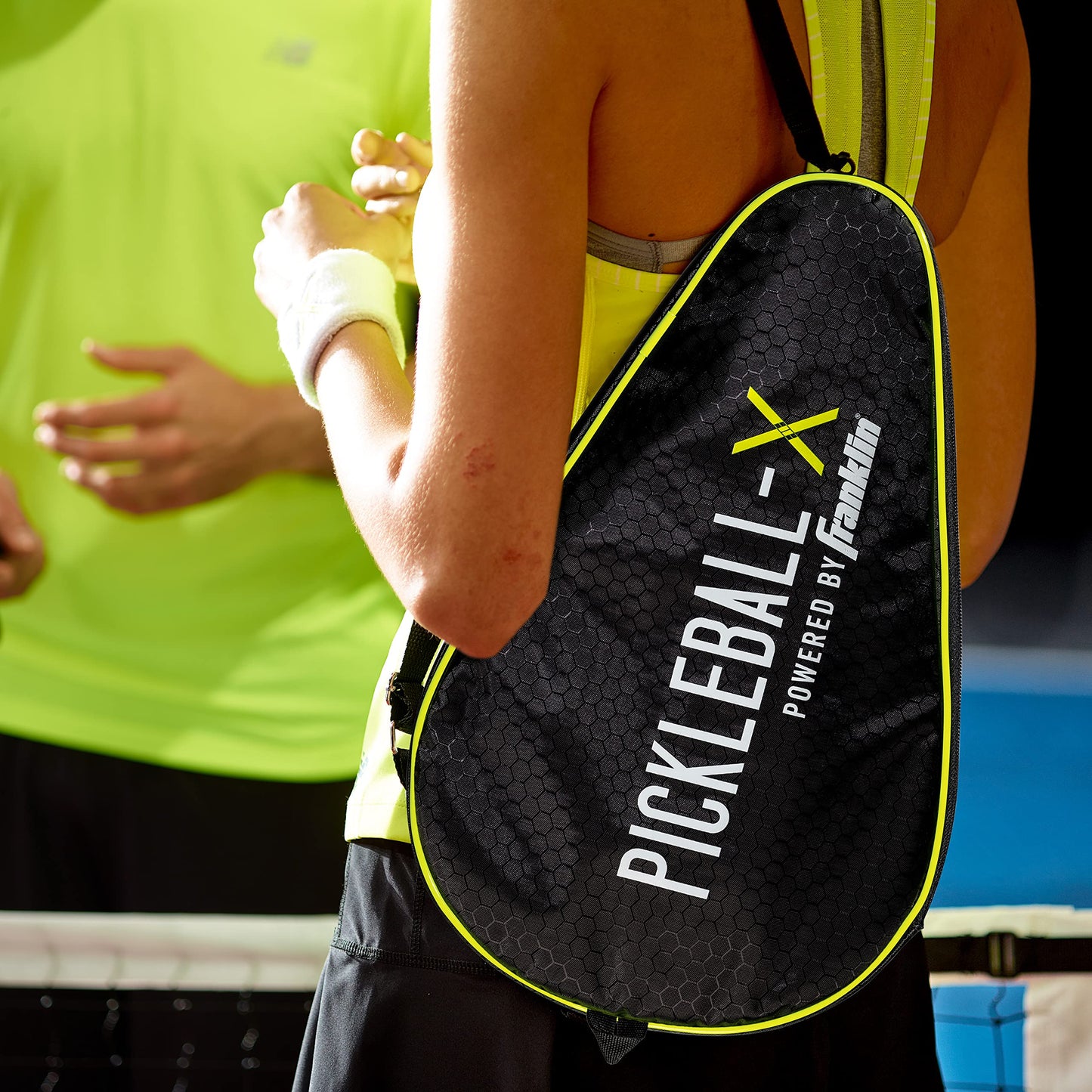 Franklin Sports Pickleball Paddle Bag - Protector de Paleta y Funda de Viaje - Bolsa Oficial del Pickleball US Open - Negro/Óptica