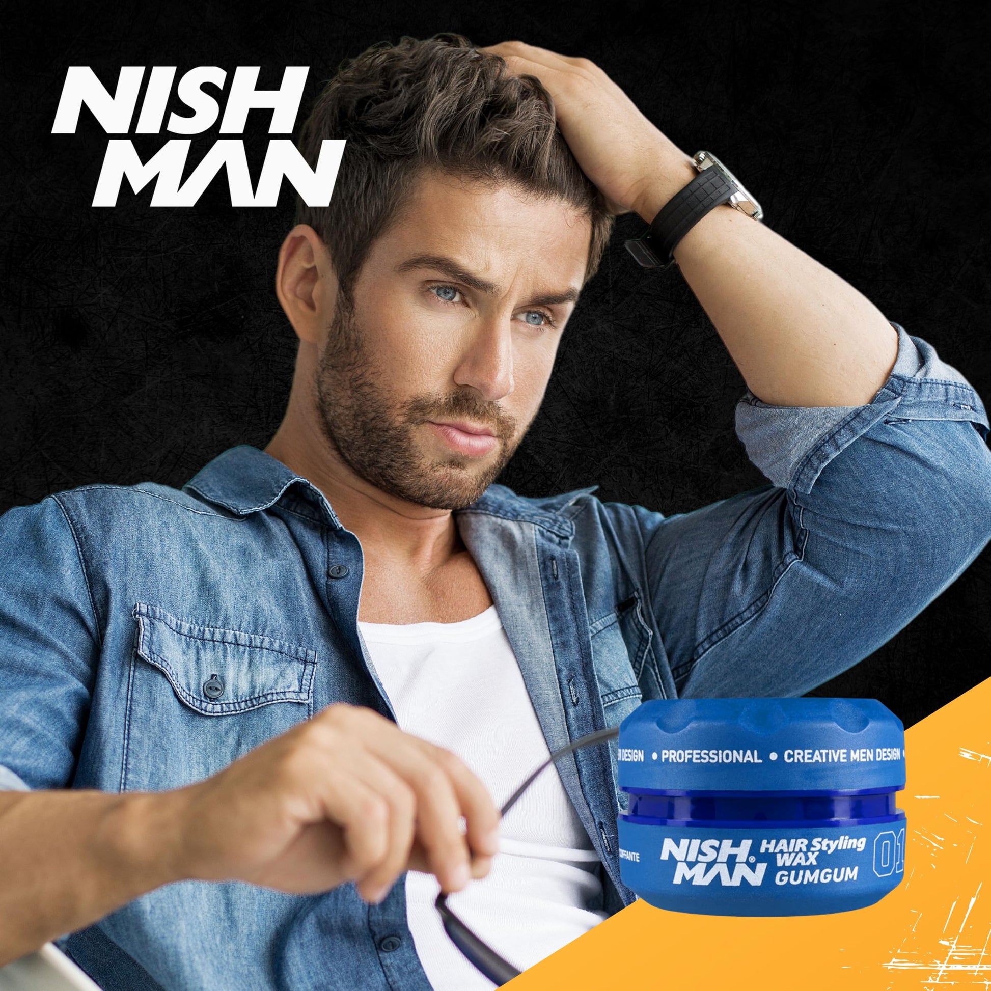 Nishman Serie Hair Styling (01 goma de mascar AQUA WAX, 150 ml)